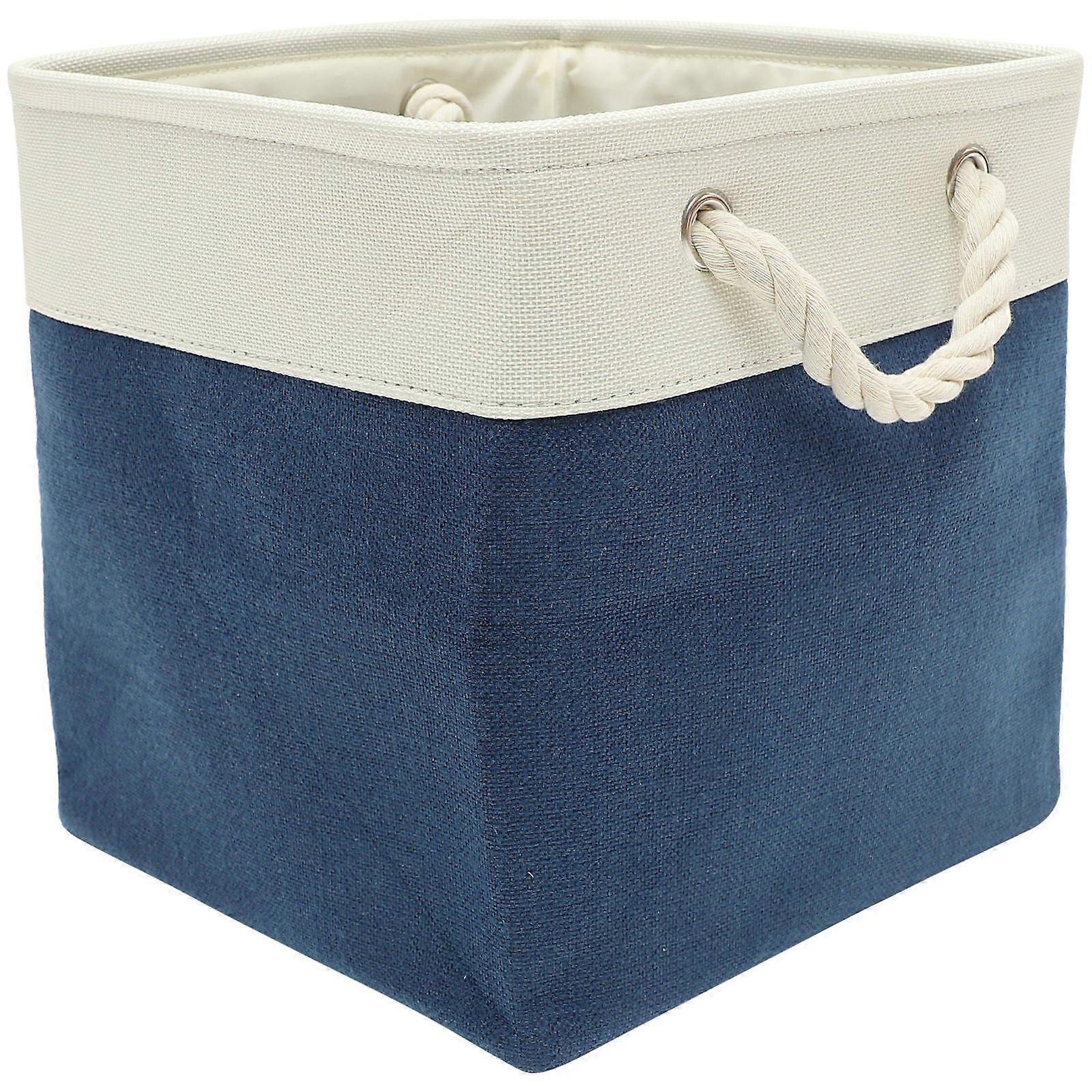 Dorm Laundry Basket for Storage Use 3Pcs Dark Blue Large Clothes Container with Handle
