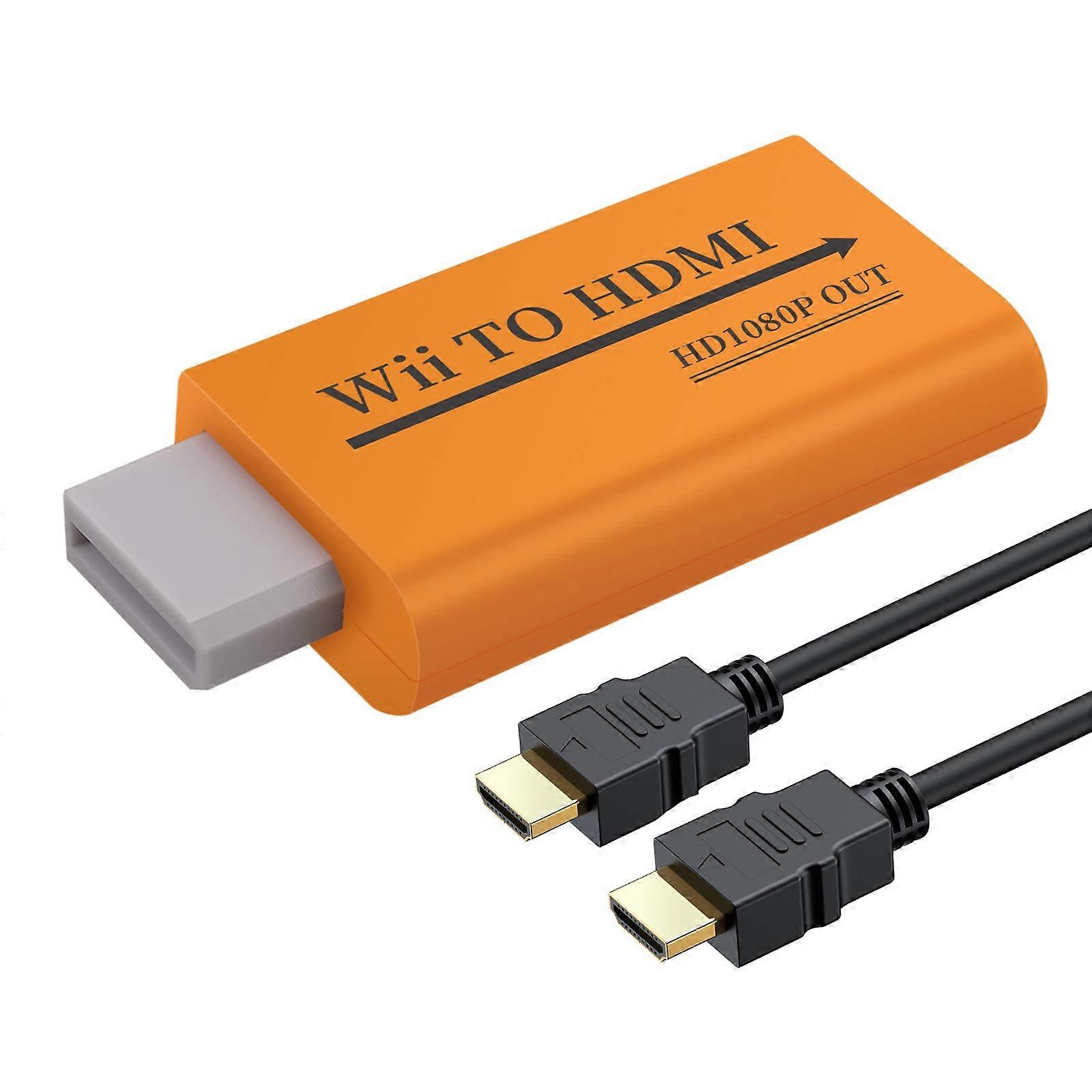 HDMI Adapter 1080p Converter with 3.5mm Audio Port Plug and Play for All Wii to HDTV