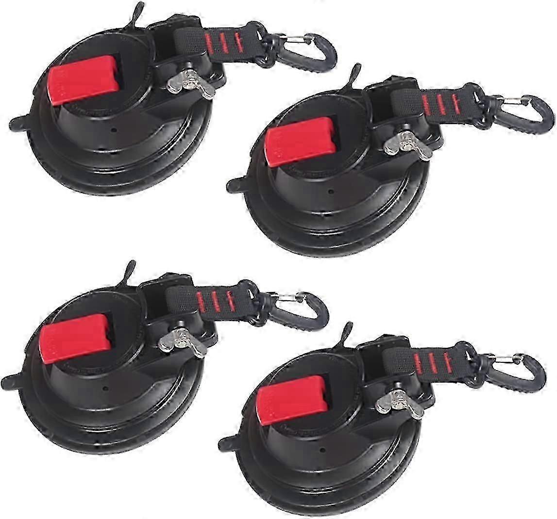 4PCS Heavy Duty Suction Cup with 360Rotating Hook for Camping Car Side Awning