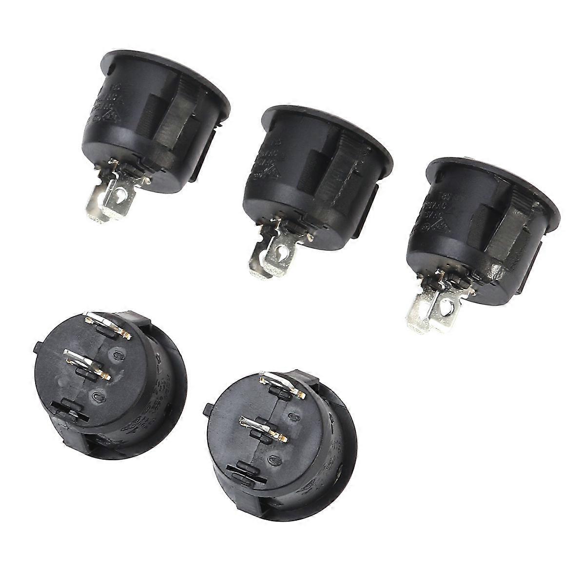 Round Rocker Switch for Boat and Car Use 2-Pin 5Pcs Set
