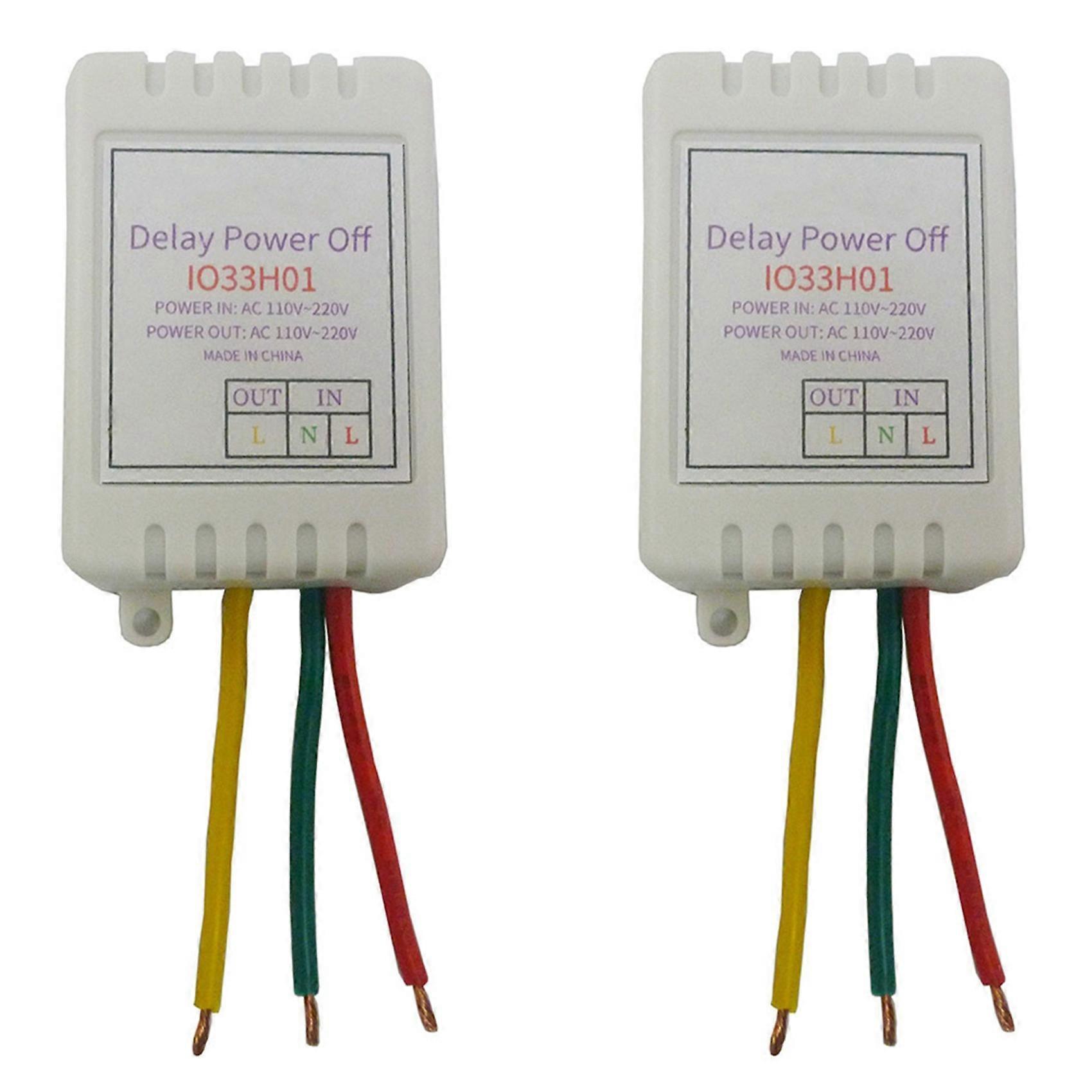 2X 1-480Min Timer Adjustable Disconnect Delay Controller AC110V 220V Power-on Delay OFF Relay Switch 7A Voltage Output B