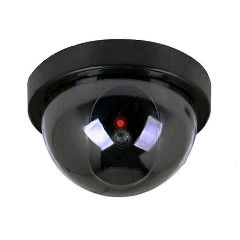 Battery Powered Fake Dome Security Camera with LED Light for Indoor and Outdoor Use