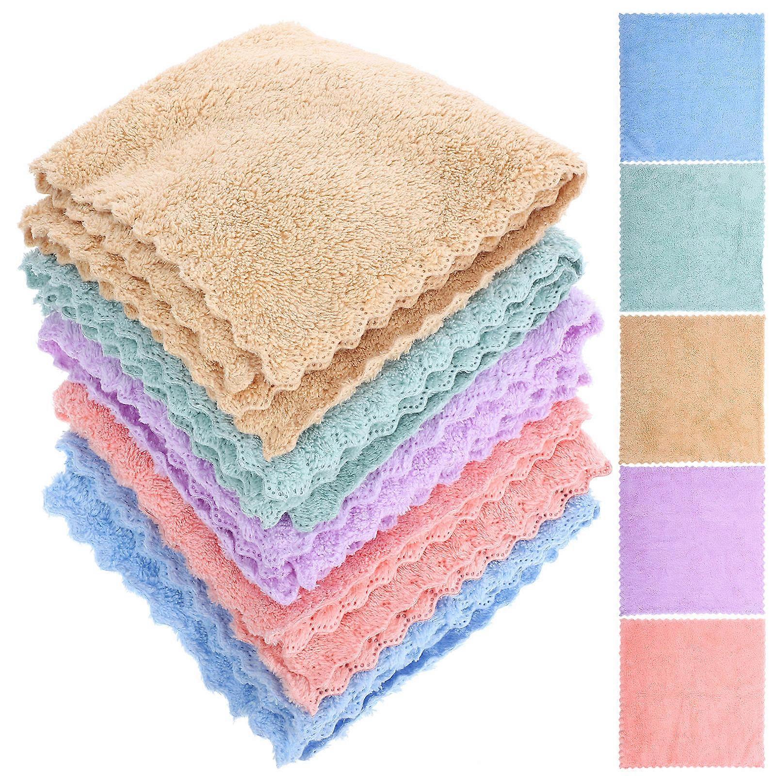 Assorted Fleece Face Towels for Makeup Removal 10Pcs Set