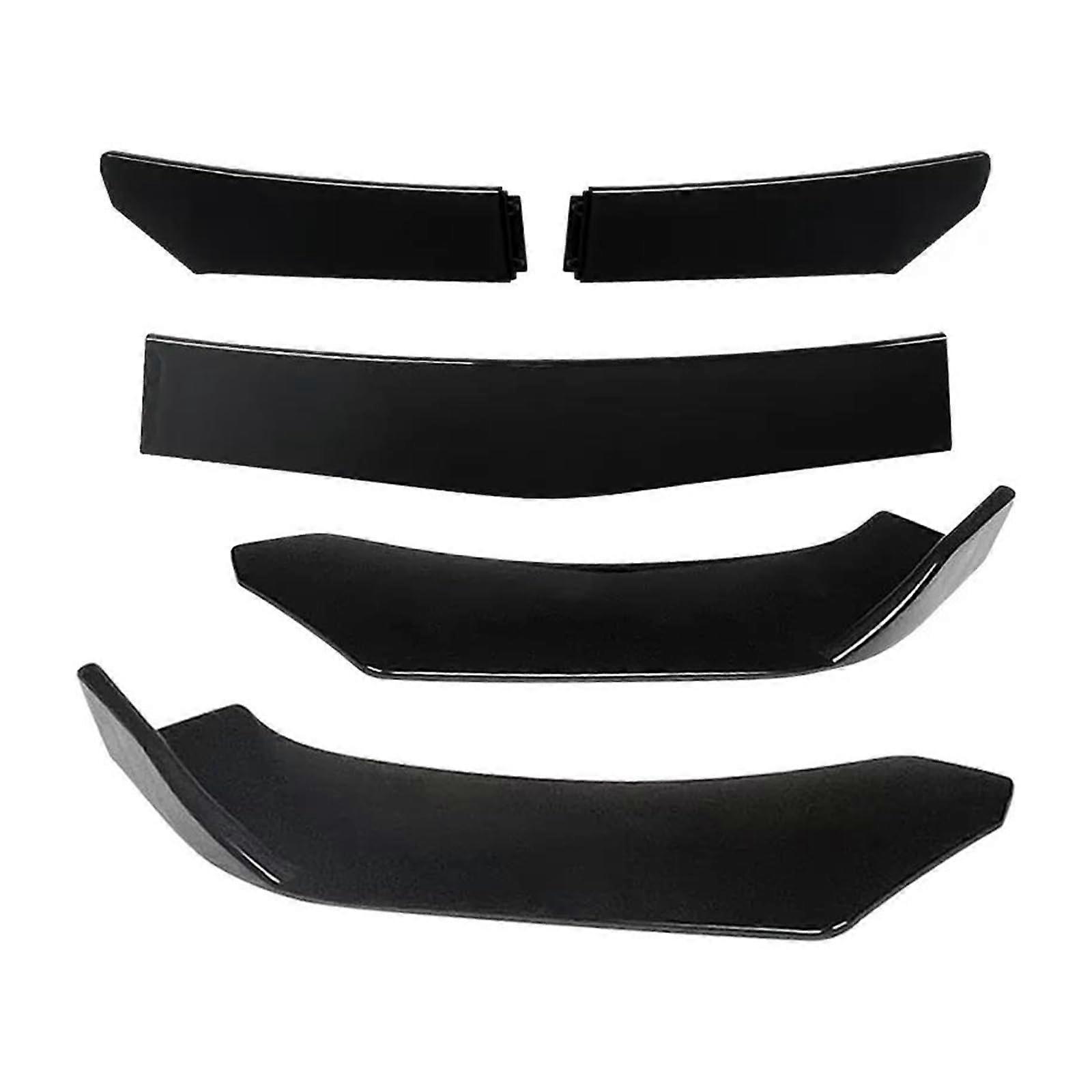 Car Front Bumper Lip Splitter Spoiler ABS Bright Black Aerodynamic Diffuser Sport Styling