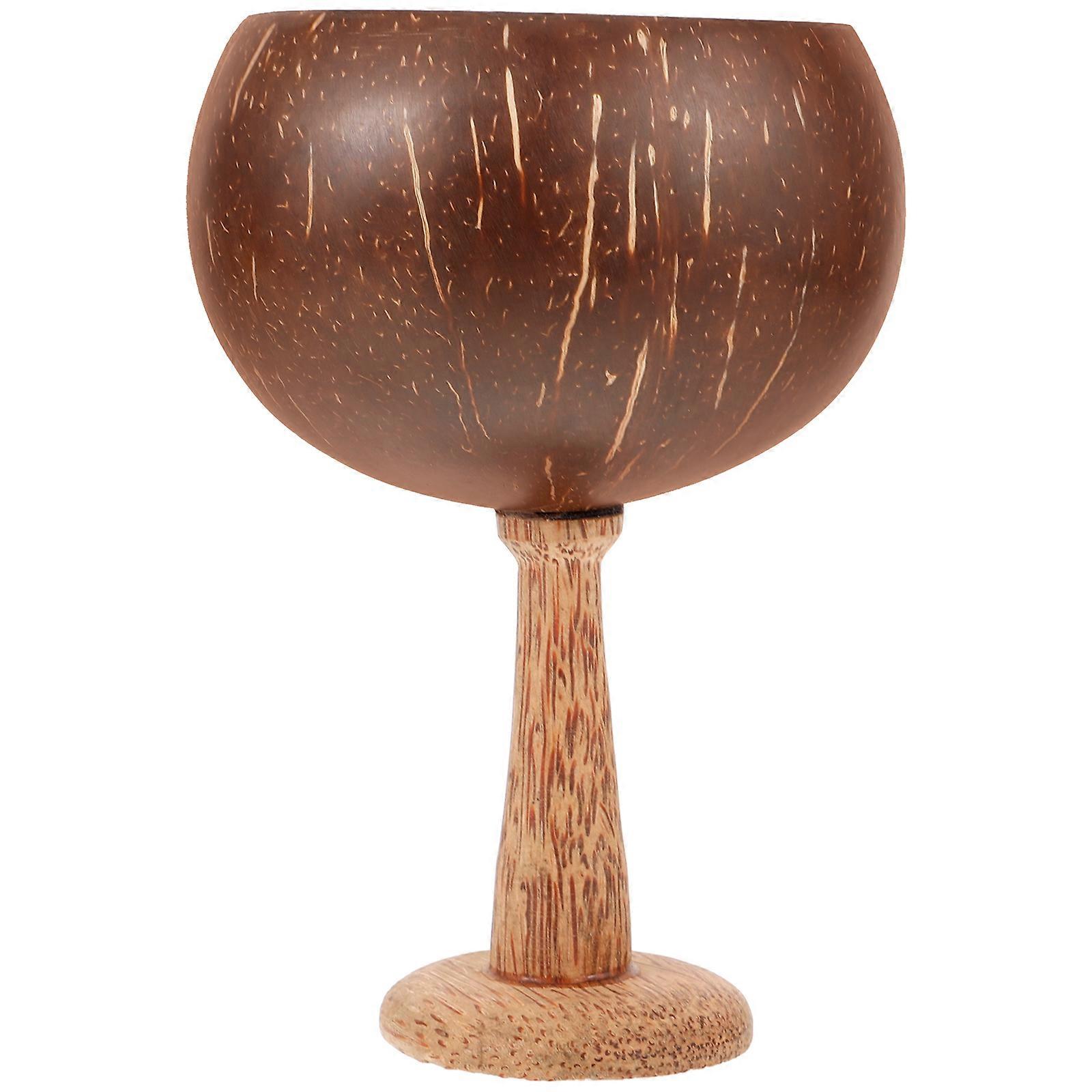 Coconuts Shell Cup for Drinking Coffee Wood Material Hawaiian Party Use