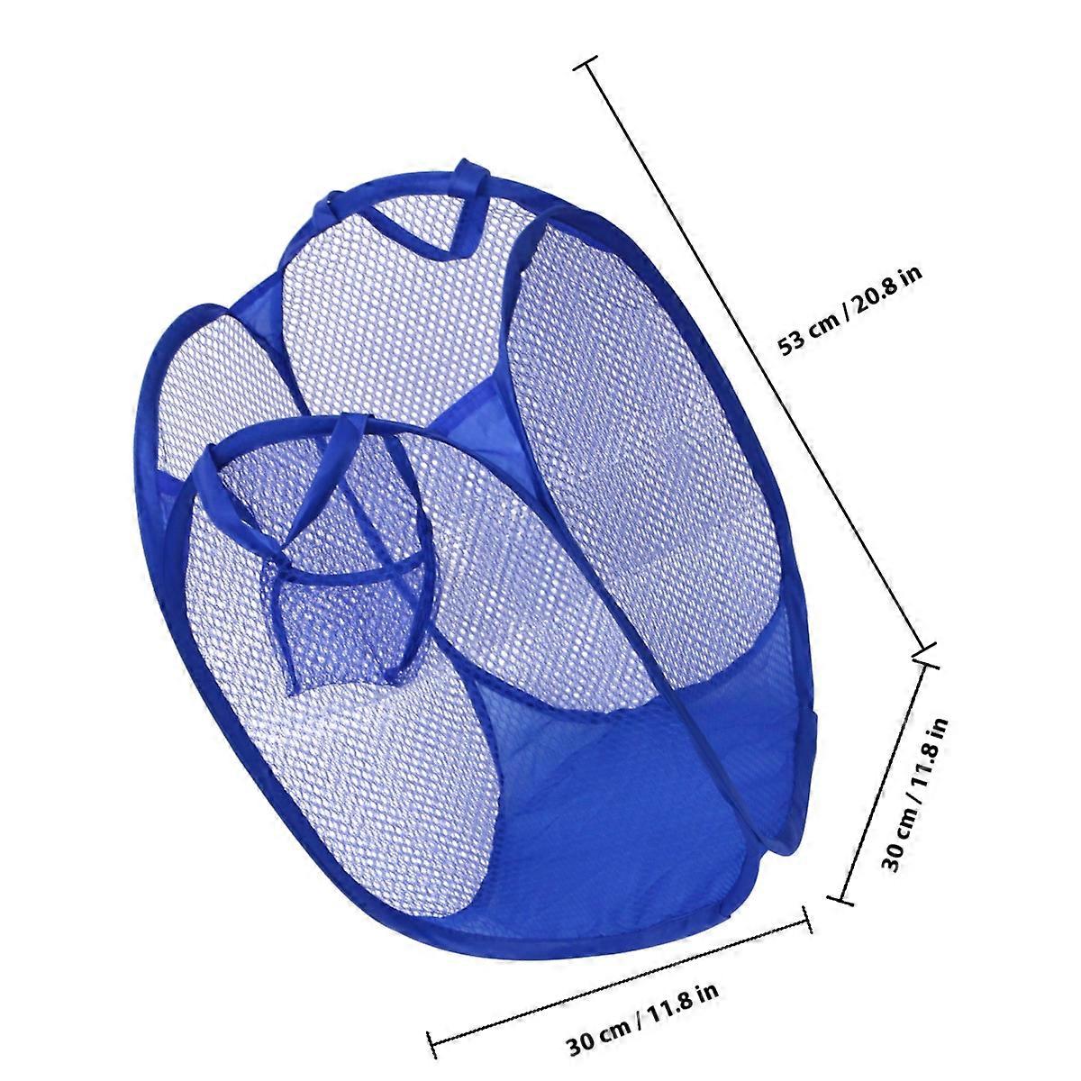 Laundry Basket Foldable Mesh Hamper for Storing Clothes 1Pcs Blue