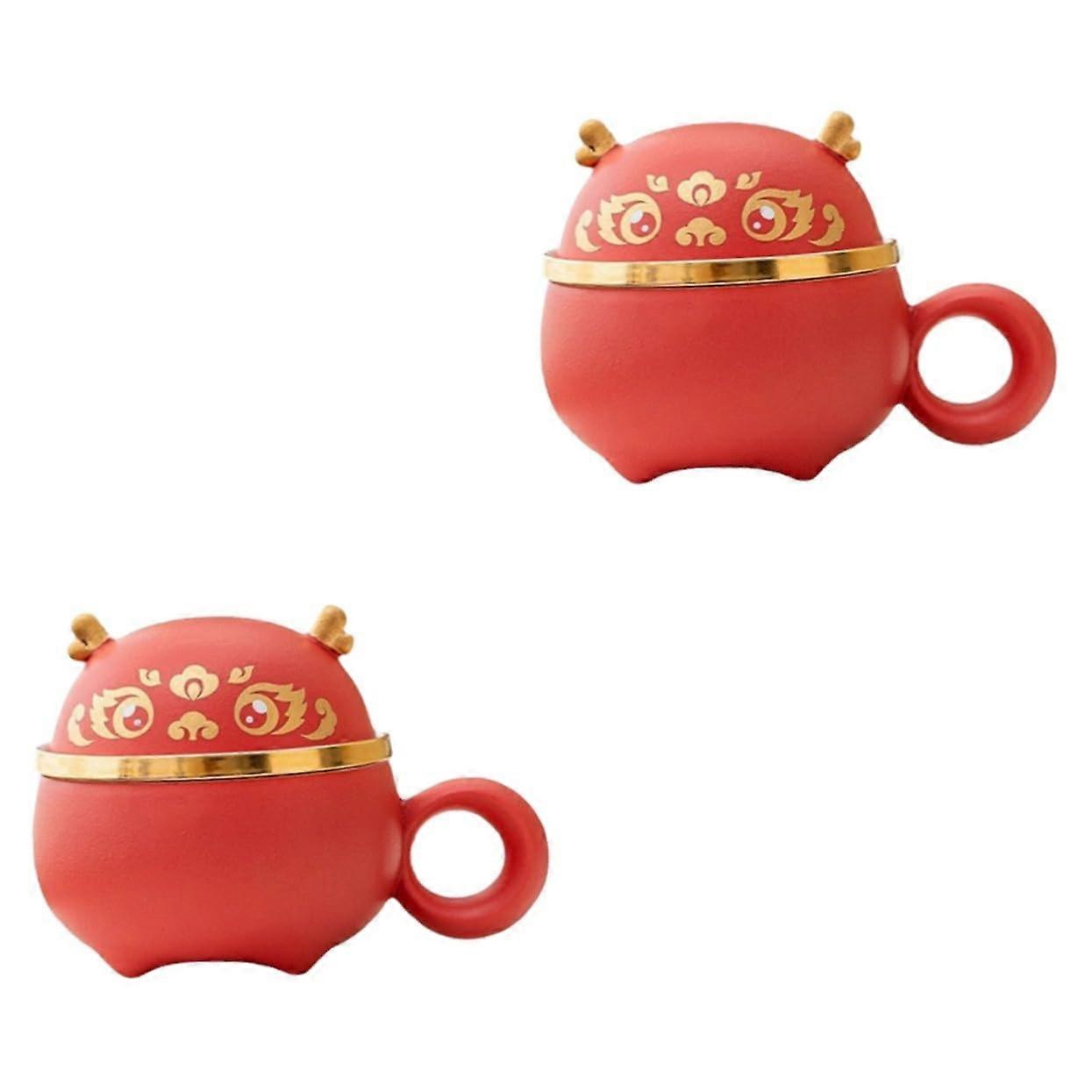 2pcs Ceramic Tea Infuser Mug with Lid and Strainer, Large Capacity Reusable Cup for Loose Leaf Tea