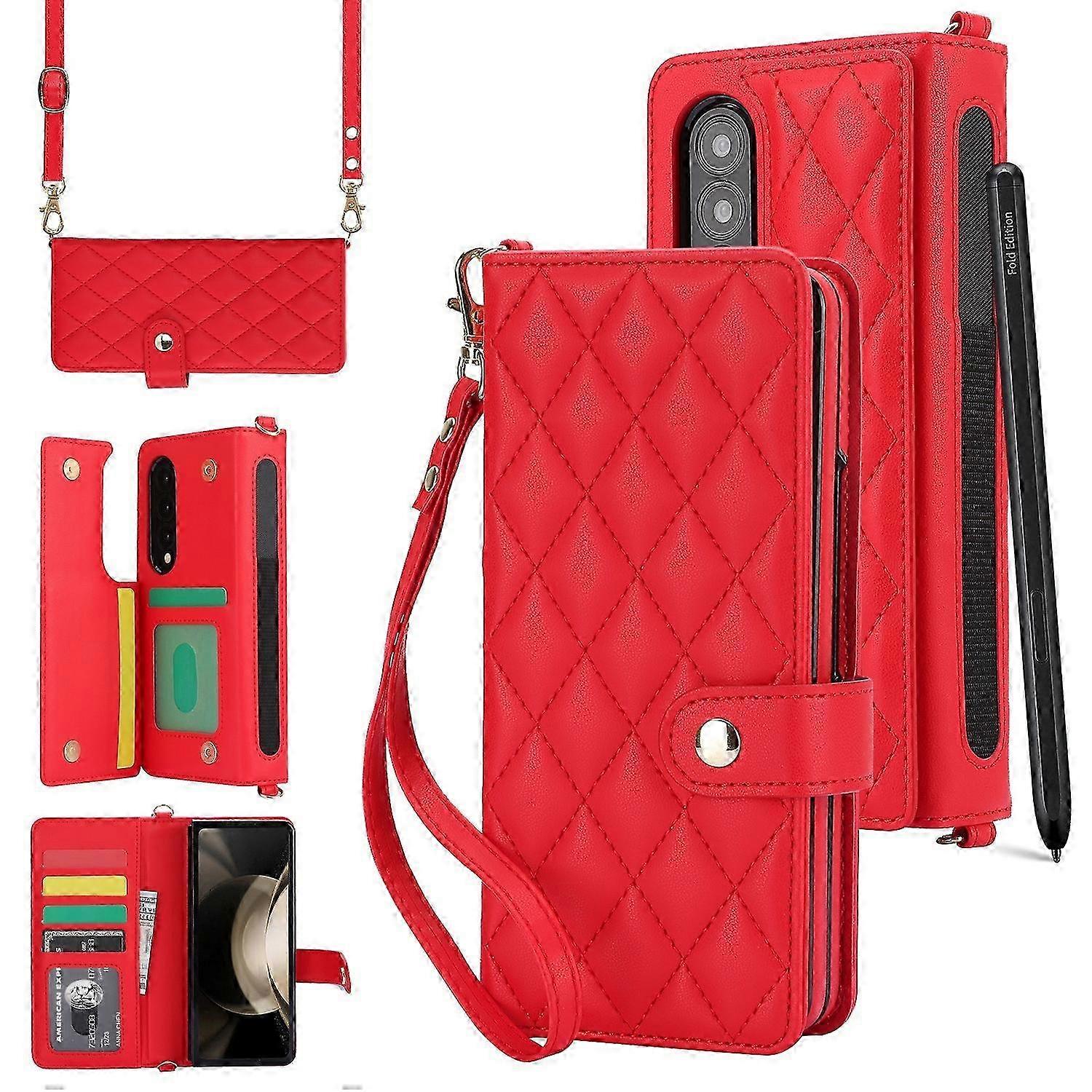 Crossbody Multifunction Rhombic Leather Phone Case 25-26