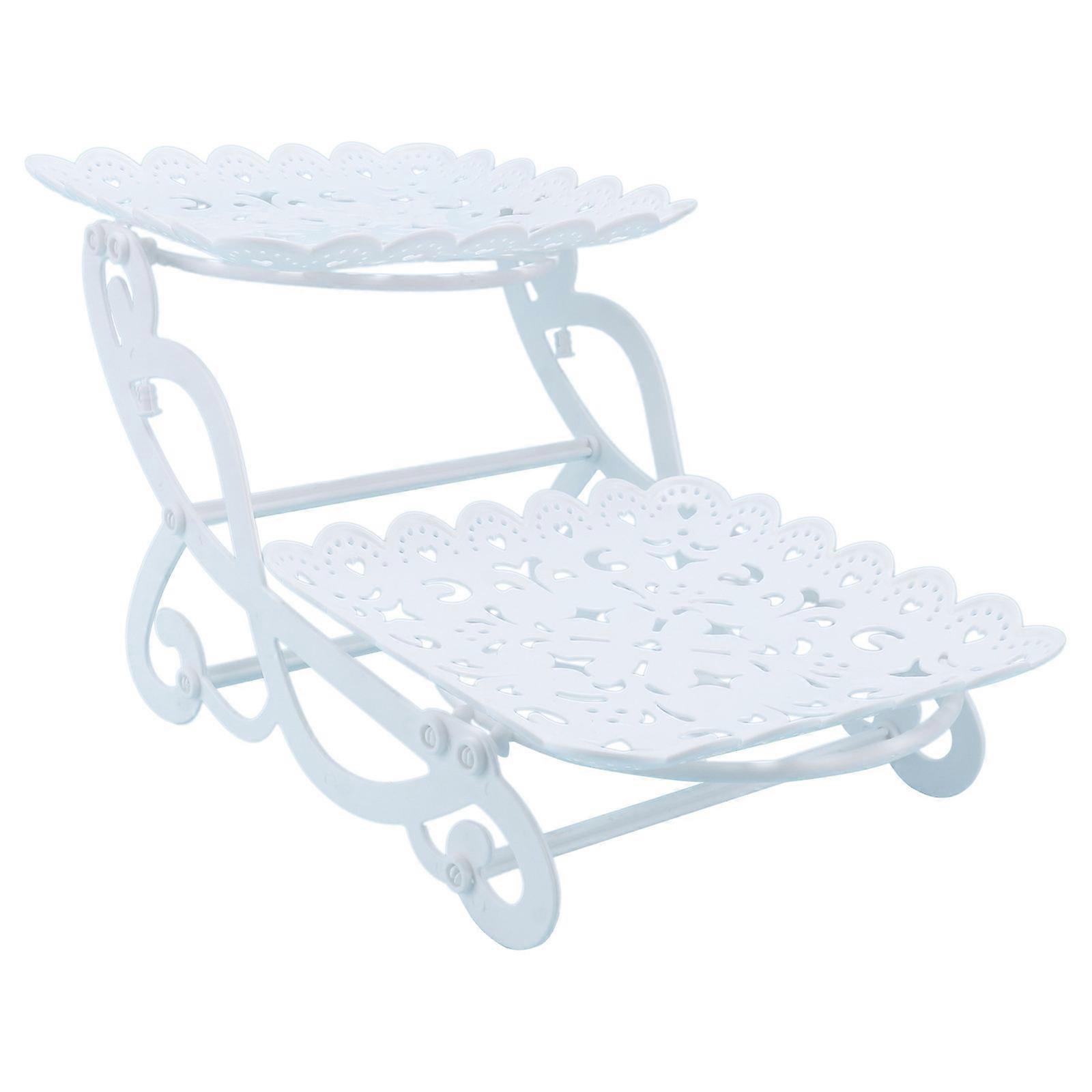 Fruit Storage Holder Dessert Stand for Storage Use 2Pcs White Fruit Plate