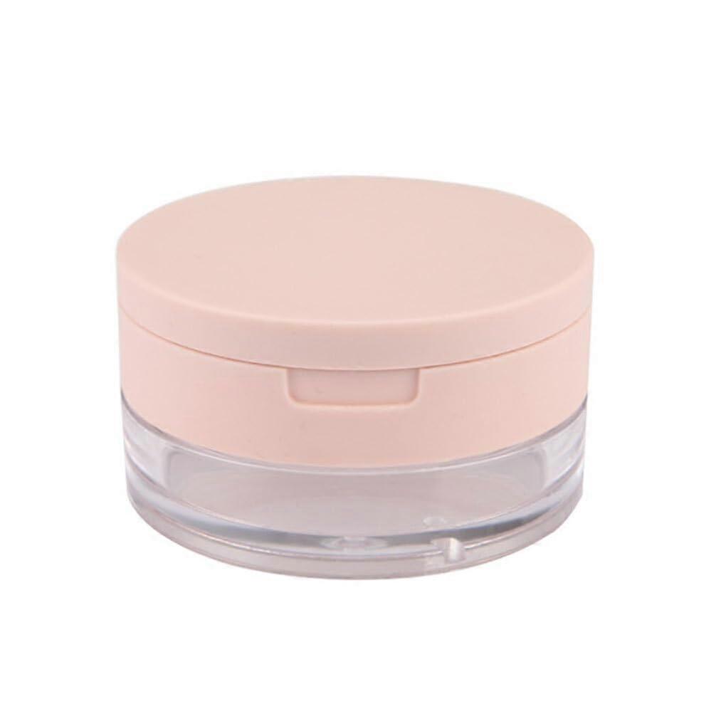 Pink Dustproof Makeup Powder Case with Lid, Compact Loose Powder Container ABS