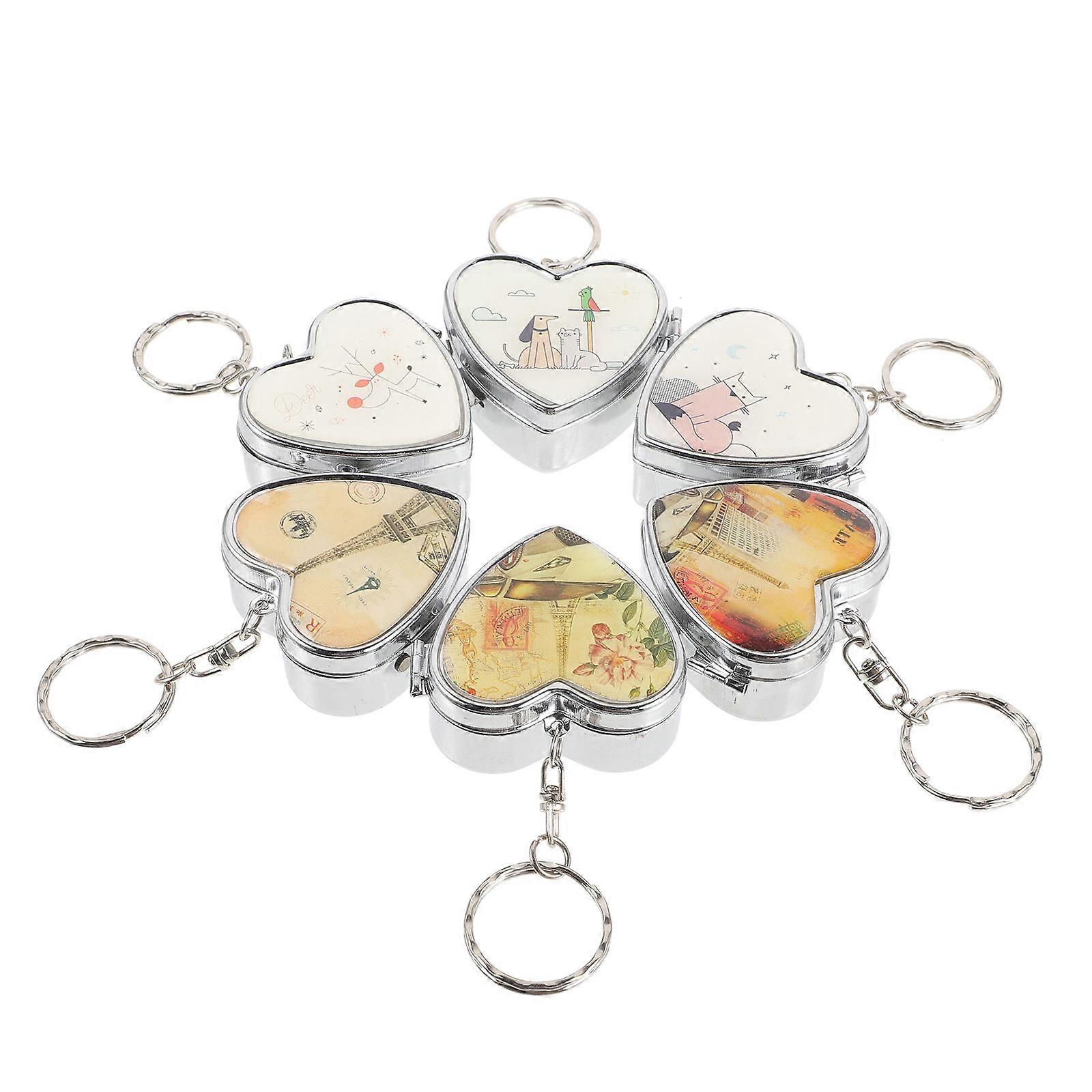 Weekly Pill Organizer For Travel Creative Heart Shape Case Medication Schedule 7Pcs