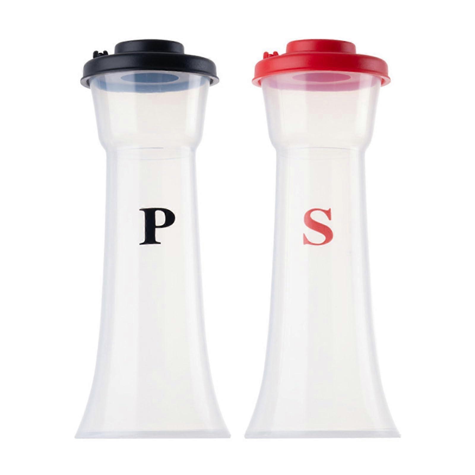 2PCS Spice Container Salt and Pepper Shaker Set for Camping BBQ with Transparent Design