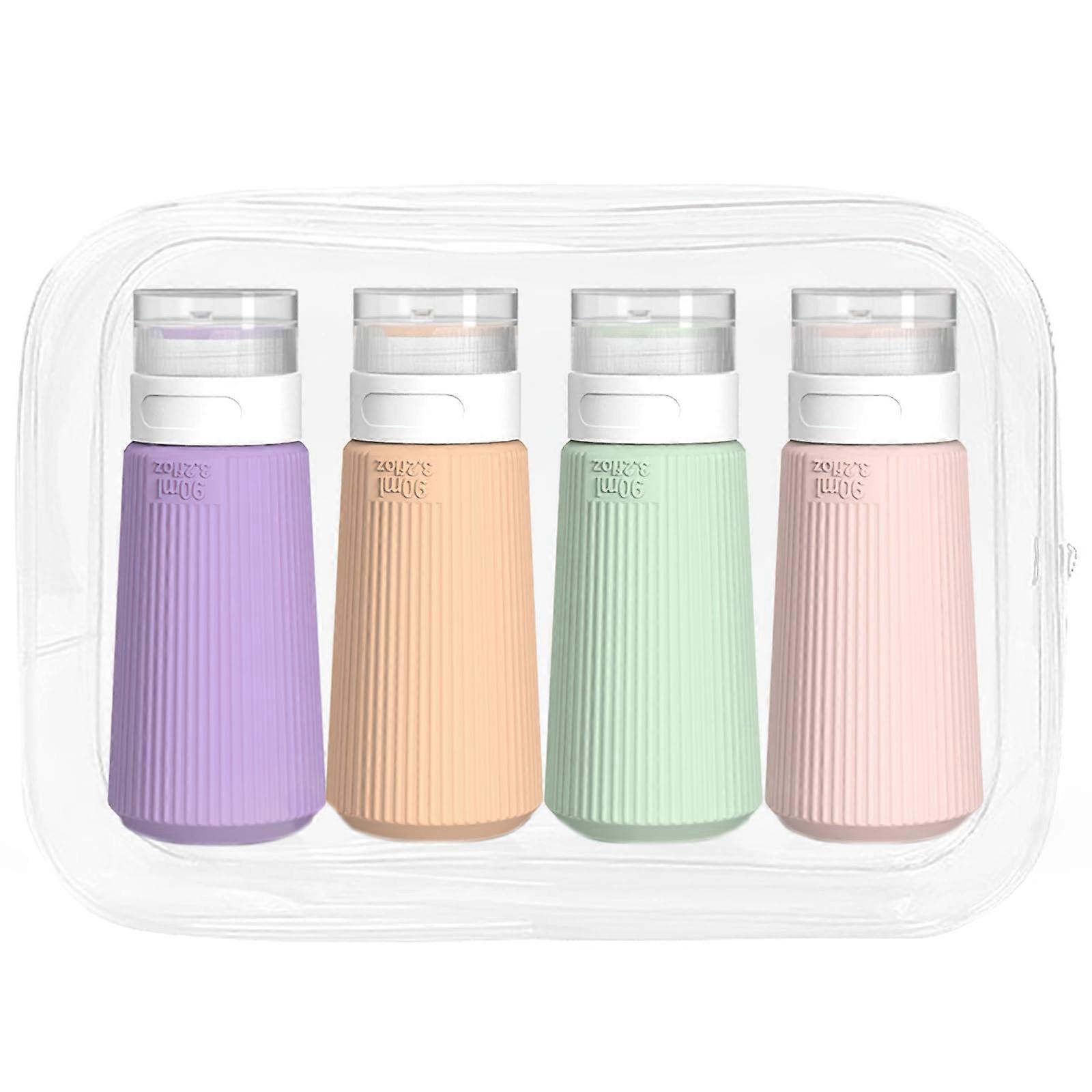 Travel Toiletry Bottles 4Pack 90ml LeakProof TSA Approved Refillable Shampoo Containers