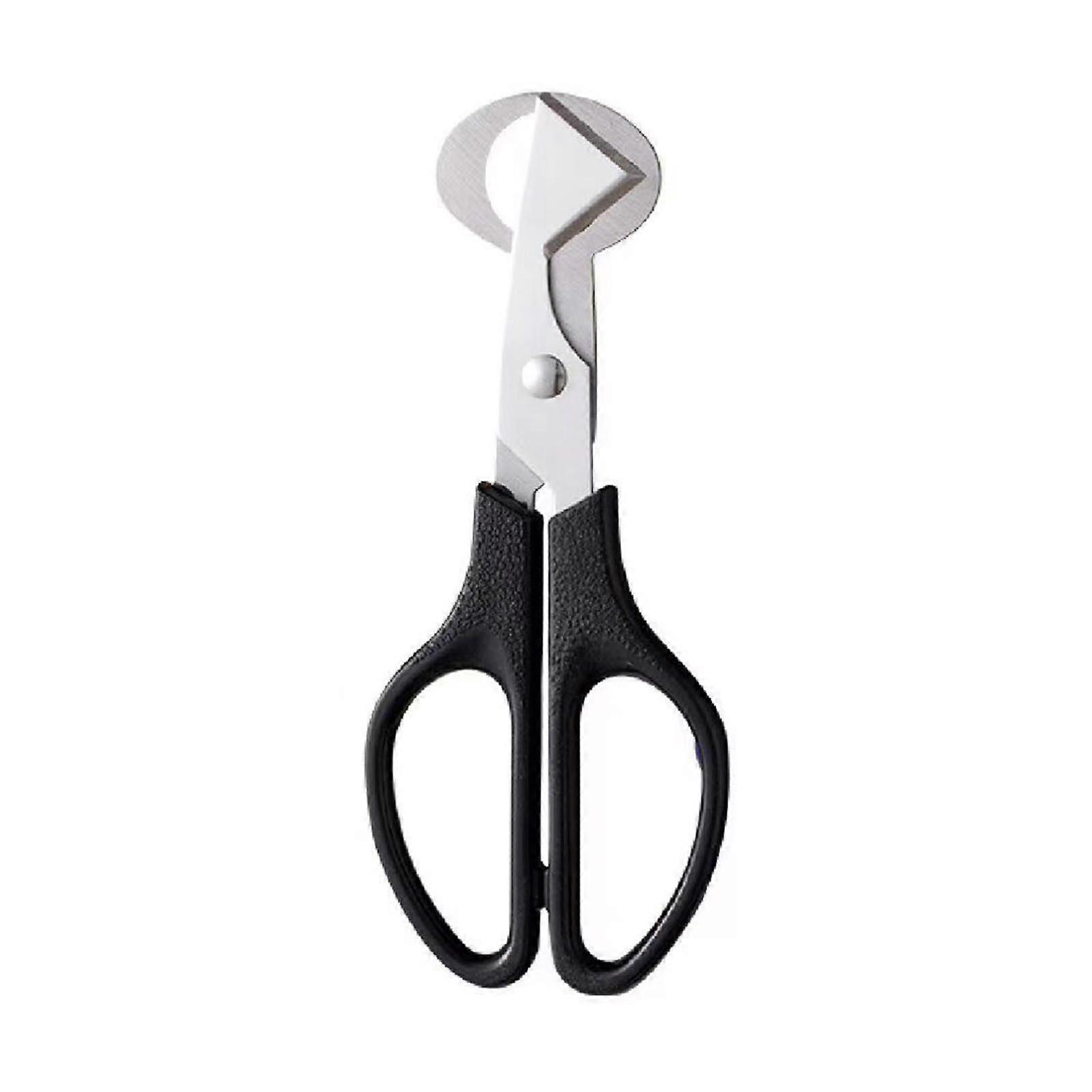 Stainless Steel Quail Egg Scissors with Ergonomic Handle for Mess Egg Cracking Black
