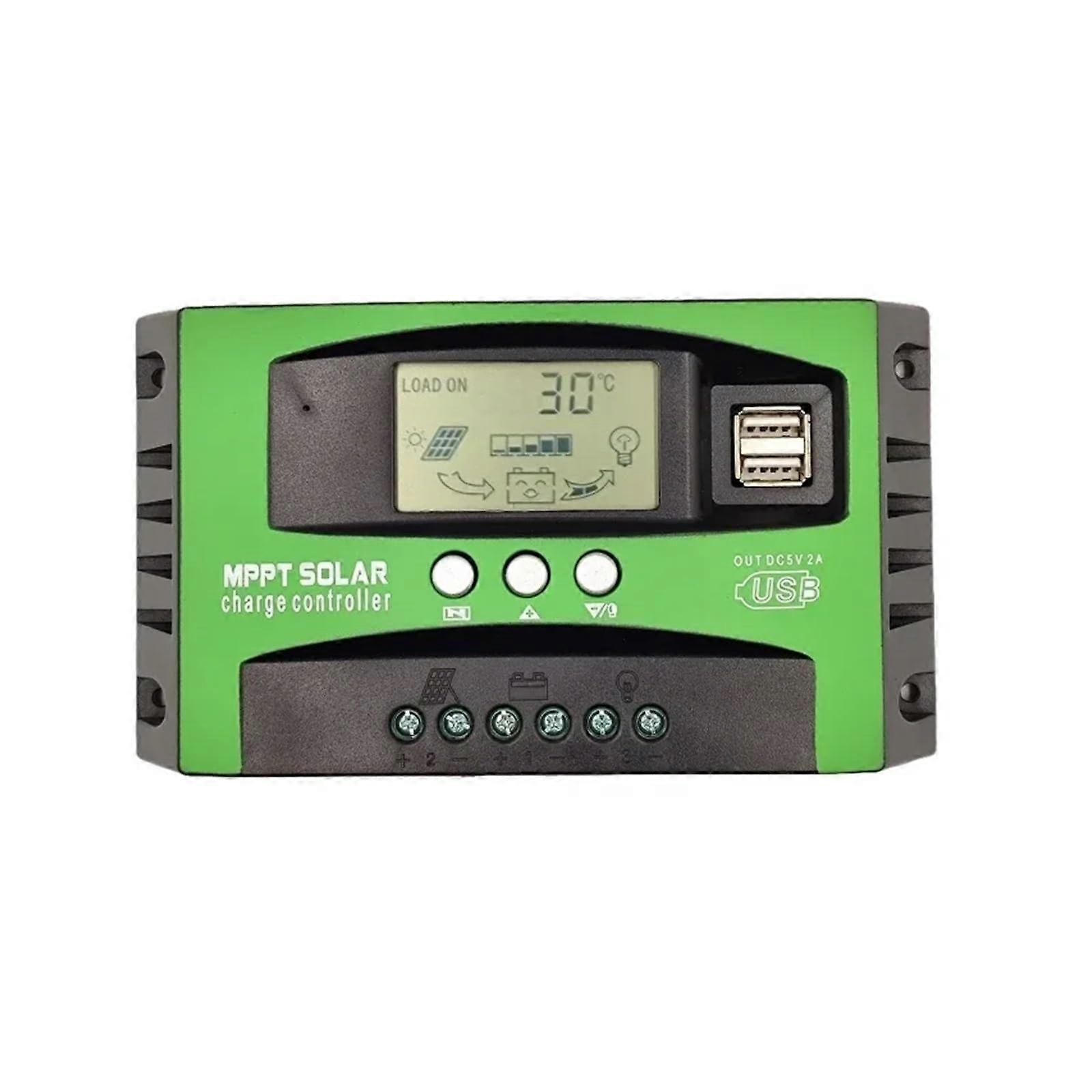 40A MPPT Solar Charge Controller 12V 24V with LCD Display Dual USB Battery Protection