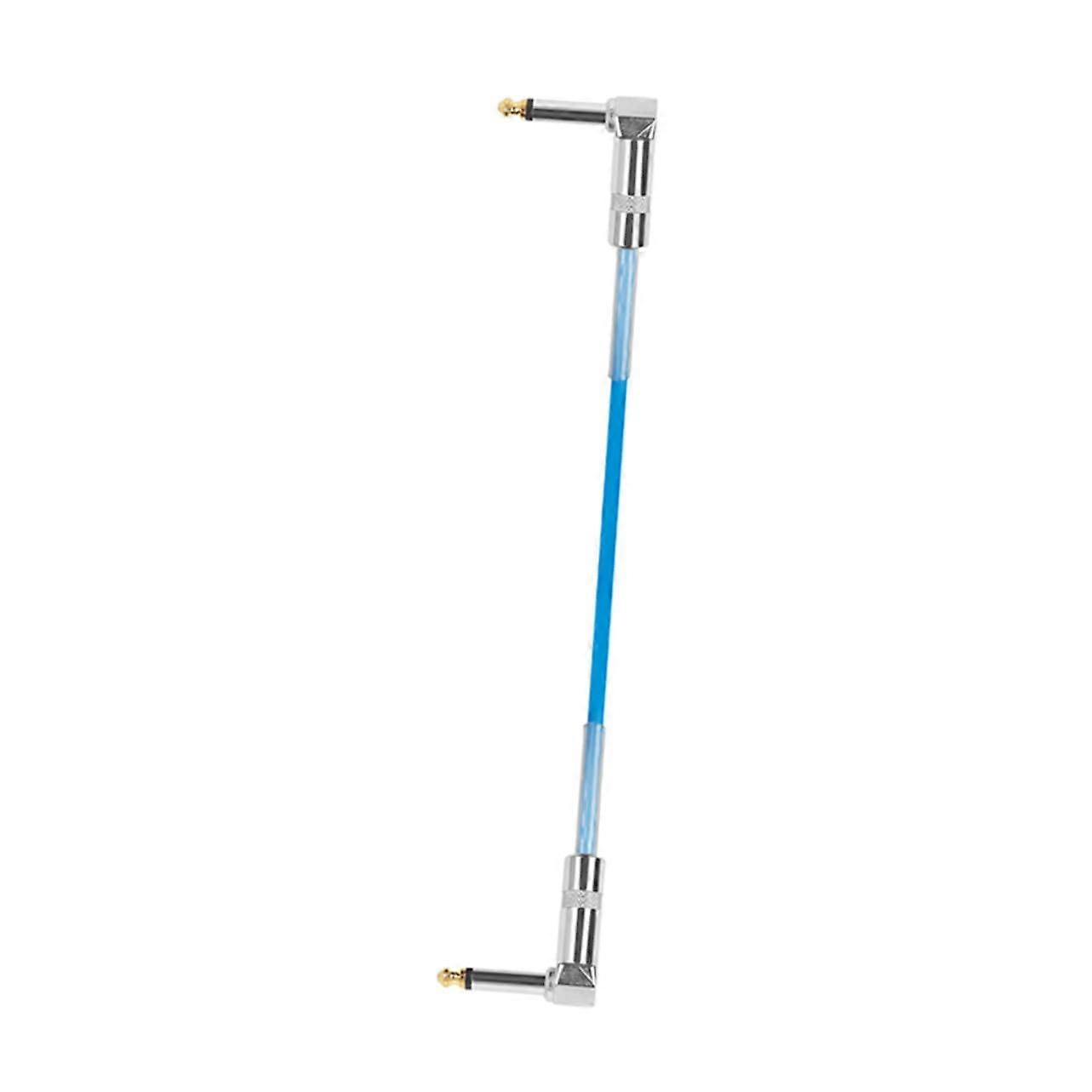 Guitar Pedal Patch Cable with Noise Reduction Right Angle Metal Head for Studio and Live Blue