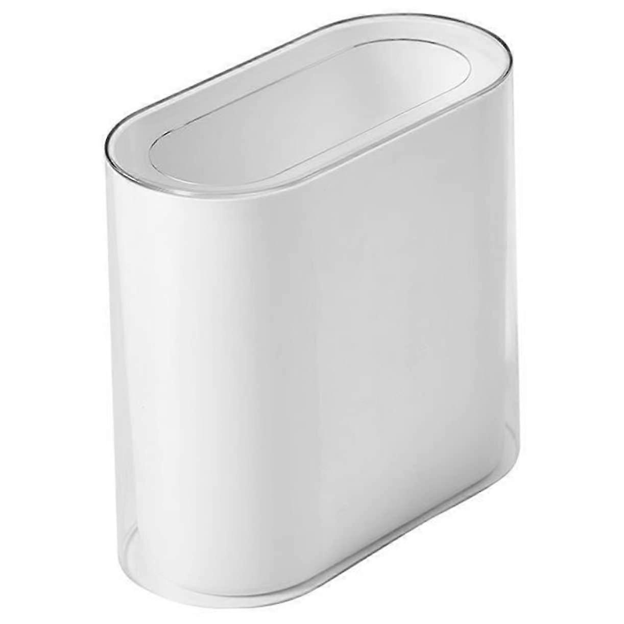 Narrow Trash Can with Double Recycling Bins, SpaceSaving Plastic Waste Bin for Kitchen, Bathroom, Office
