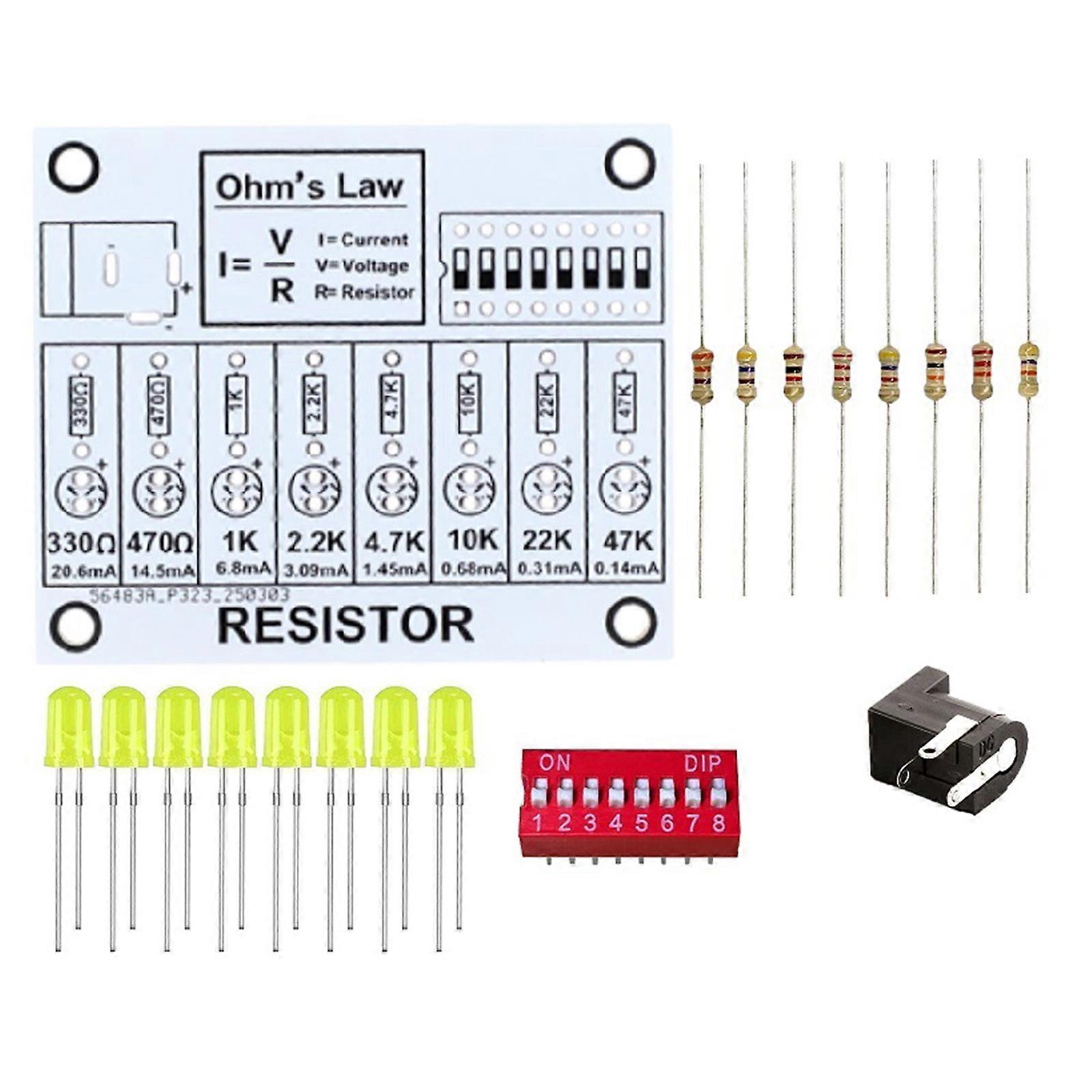 DIY Electronic Circuit Project Resistor Learning Board Electronics Training Board Educational Soldering Practice Kit Multicolor