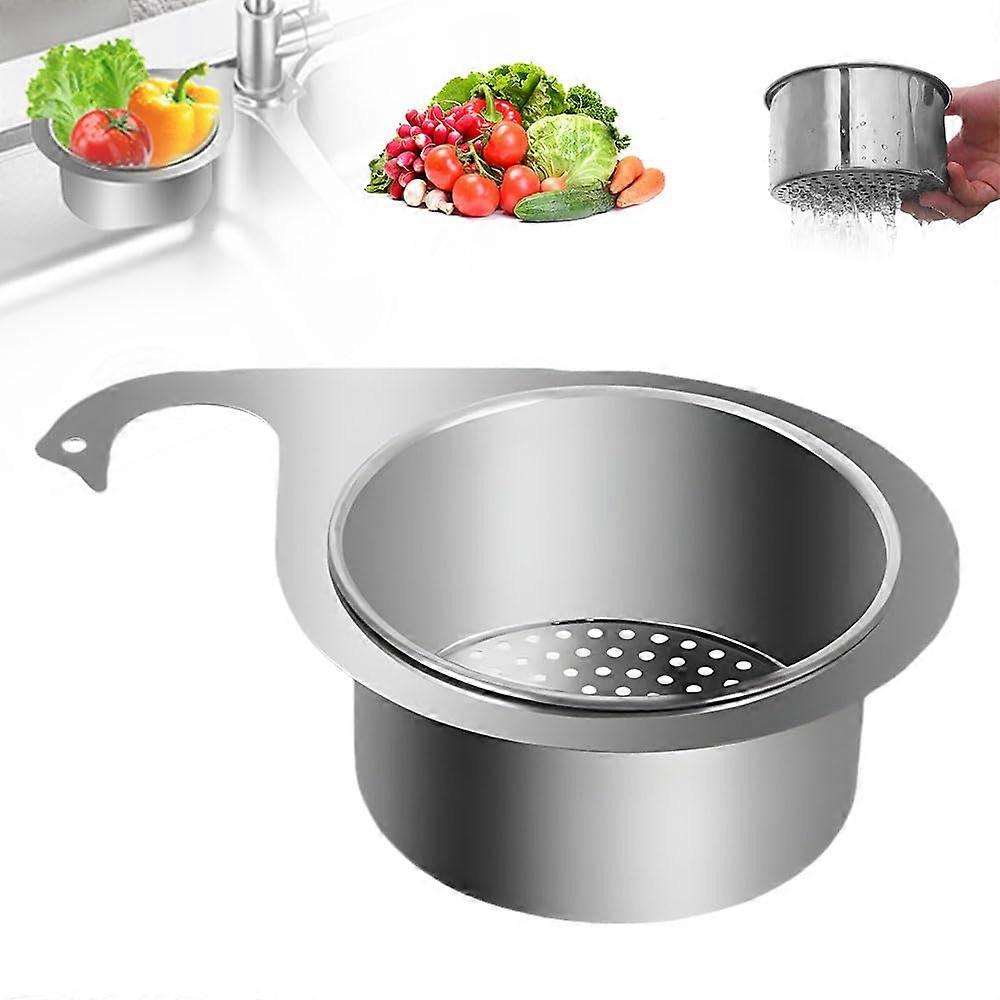 Kitchen Sink Strainer Basket 304 Stainless Steel Swan Design Triangular Corner Hanging Drain
