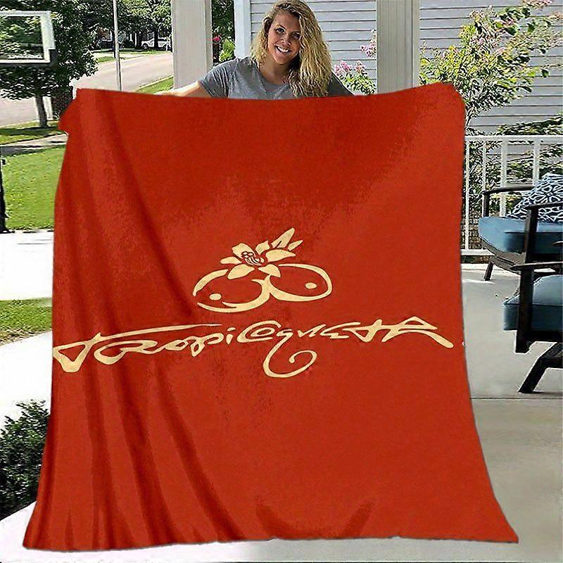 Karol GInspired Red Floral & Signature Script Soft Flannel Blanket