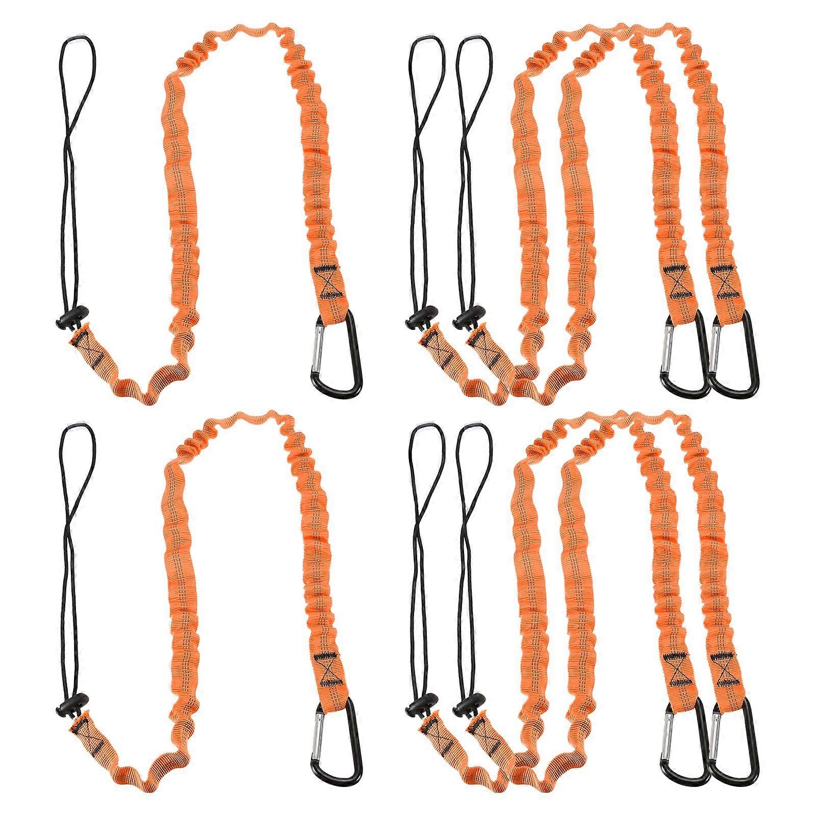 Retractable Safety Tool Lanyard 10kg Capacity Visibility Orange 6 Pack with Adjustable Loop