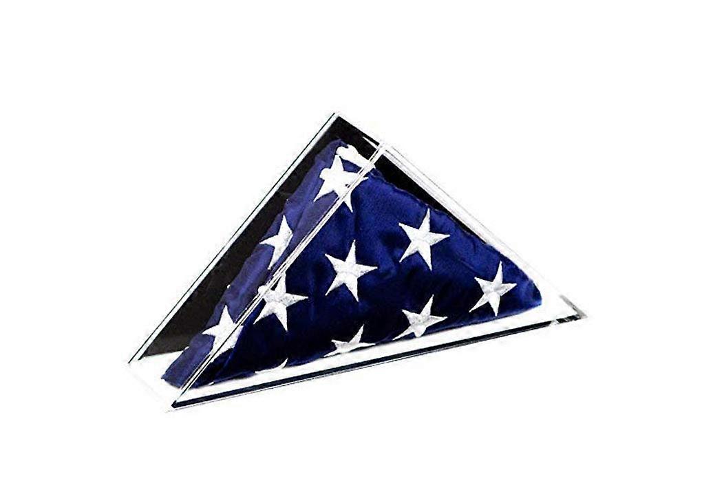 Deluxe Acrylic American Flag Display Case with Black Back, Dustproof Protection, Wall Mounted
