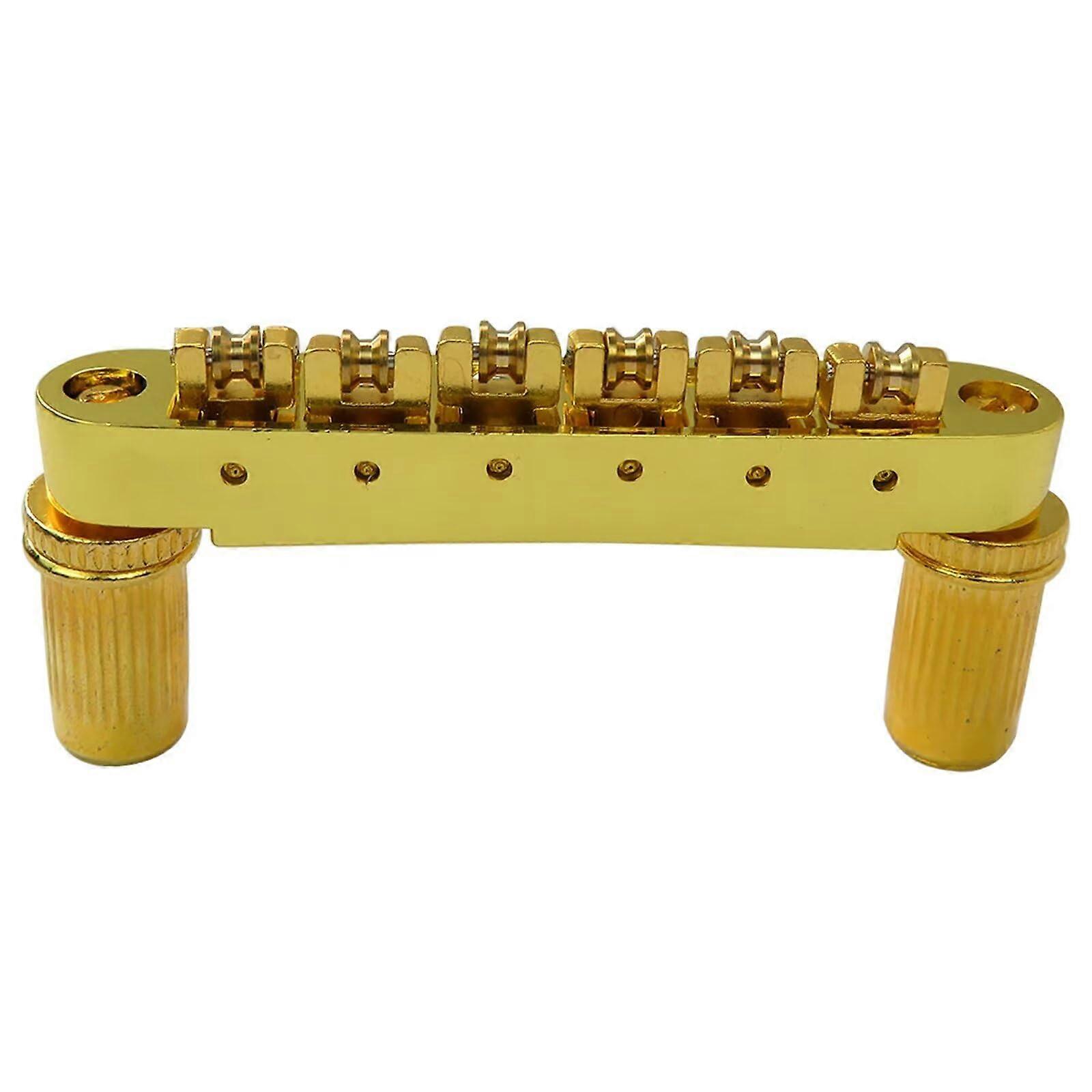 Gold TuneOMatic Guitar Bridge 73.5mm Spacing Roller Saddle for Epiphone 12' Radius Stable Tuning