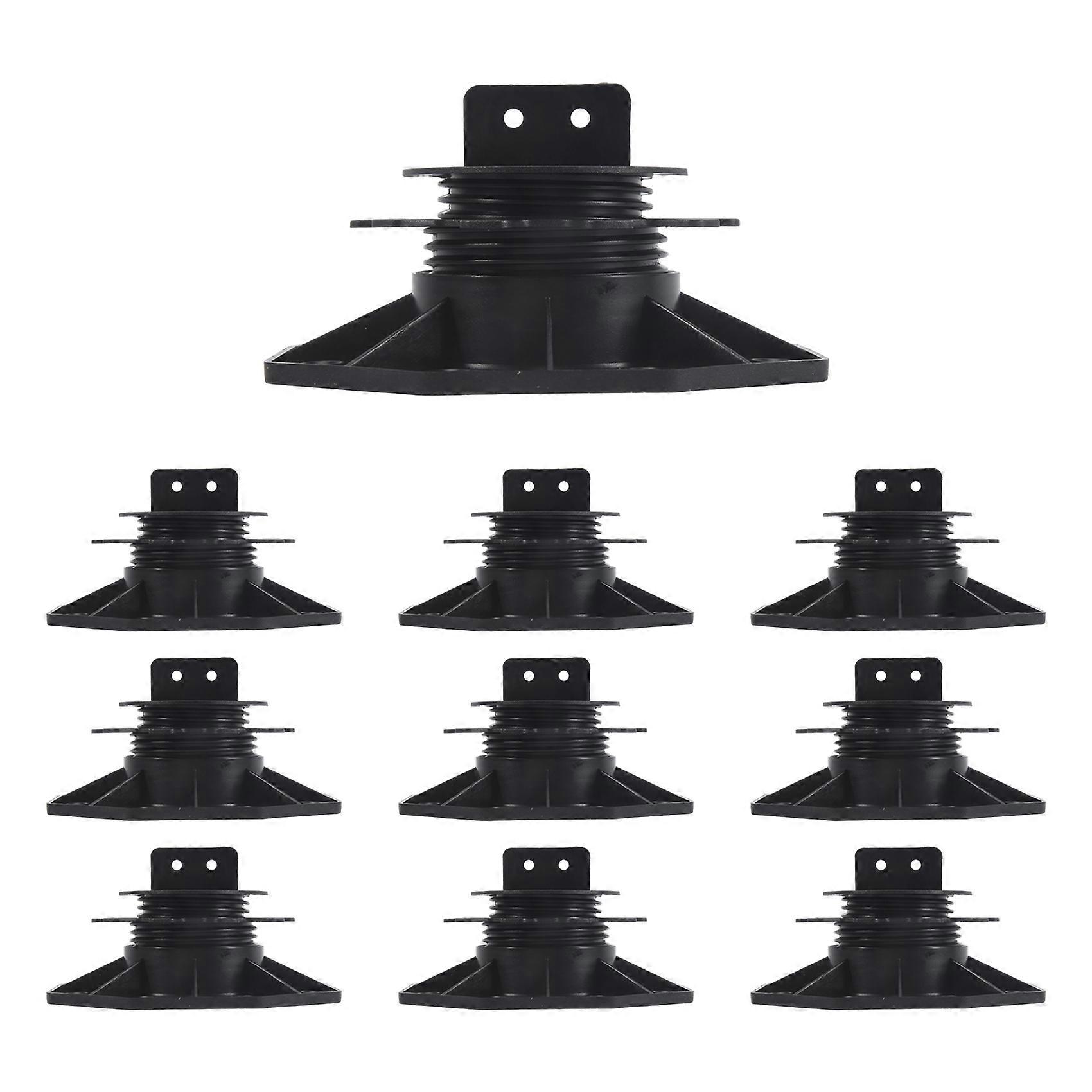 10Pack Adjustable Deck Support Pedestal Deck Foundation Base Support for Floating Deck Platform Deck Floor Height