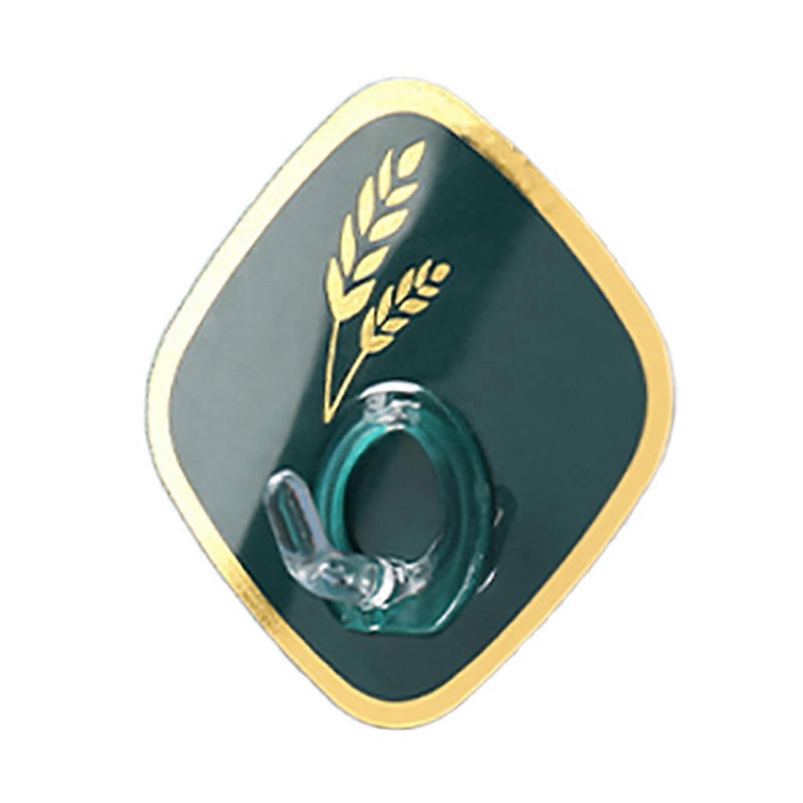 Adhesive Wall Hooks Waterproof Wheat Design No Drill Strong Hold for Kitchen and Bathroom