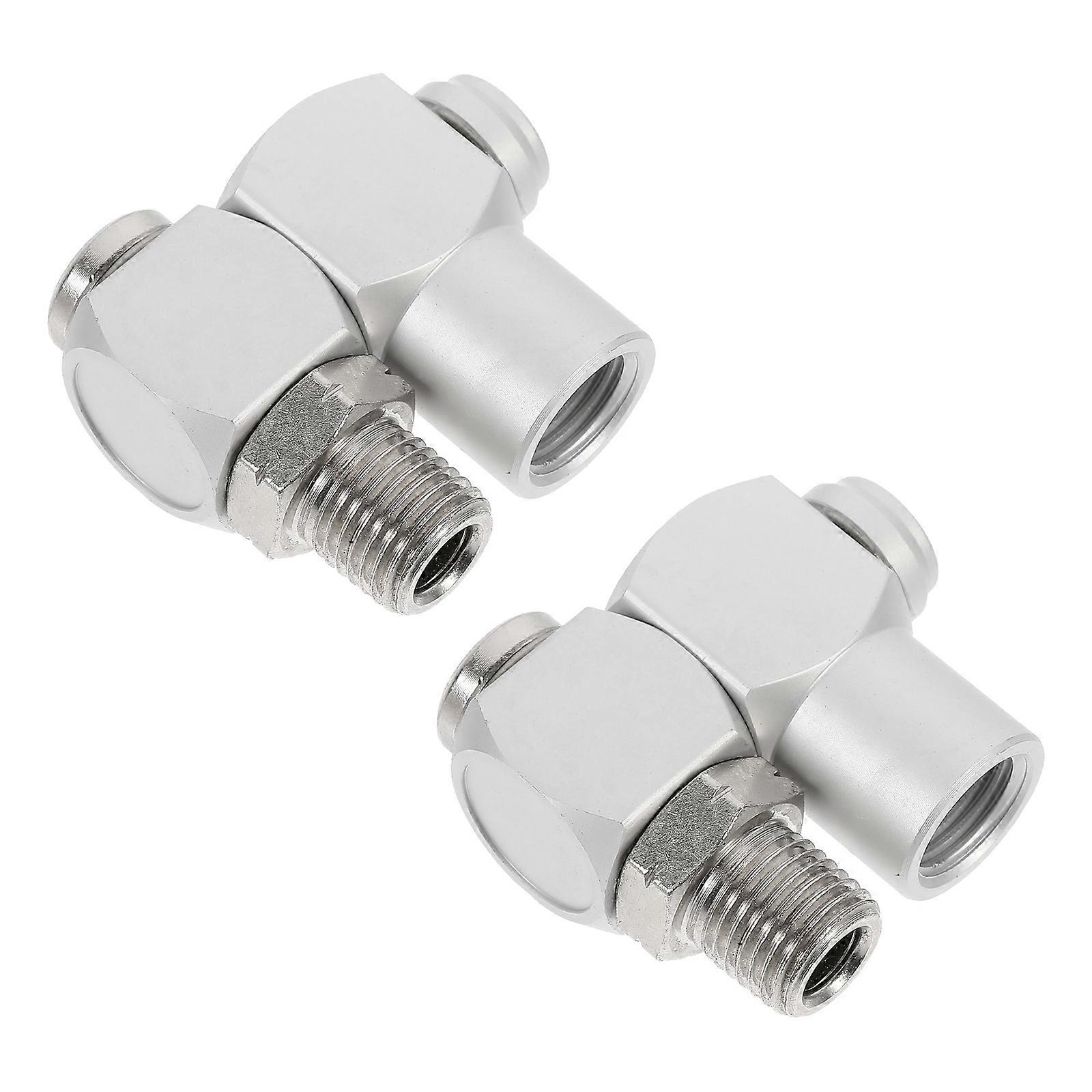 Rotary Joint Pneumatic Connectors for Flexible Use 2Pcs Durable Metal