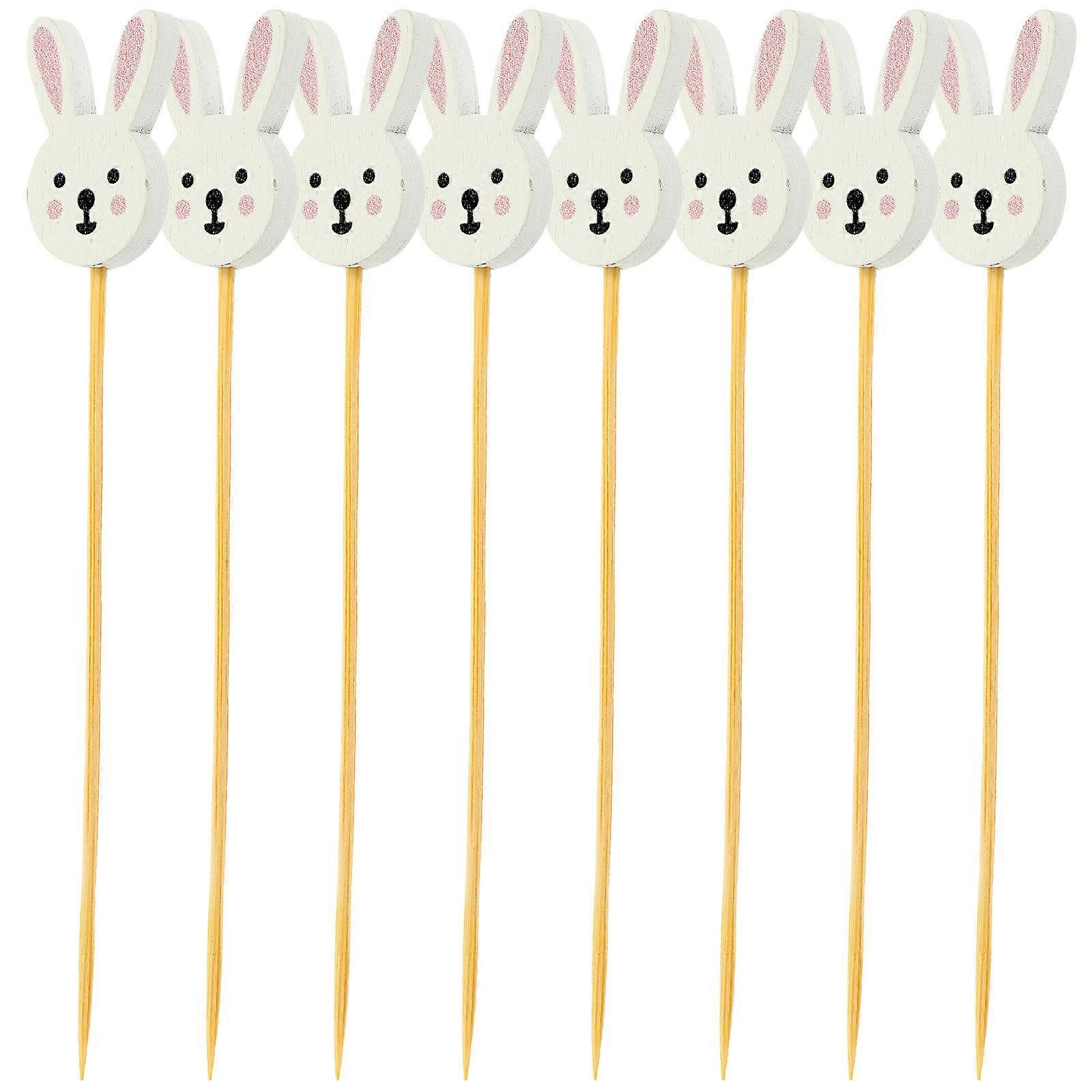 Bunny Cocktail Bamboo Picks for Decor Including 100Pcs Bamboo Fruit Toothpicks