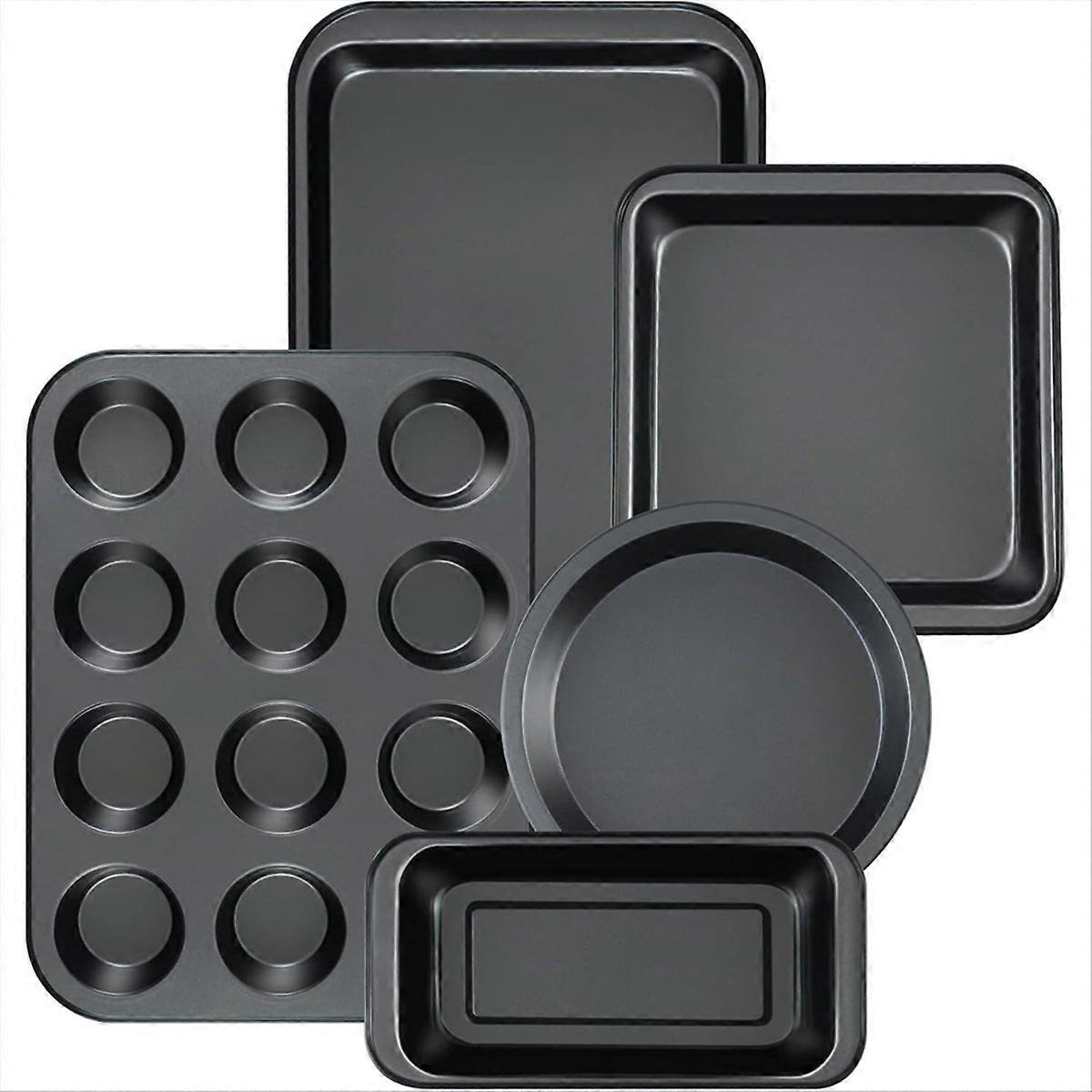 Kitchen 5-Piece Nonstick Bakeware Set - Round/Square Cake Pans