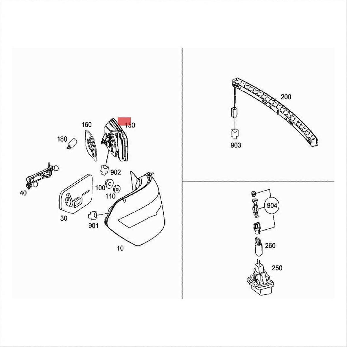Right Rear Trunk Lid Inner Tail Light Stop Lamp A2128200864