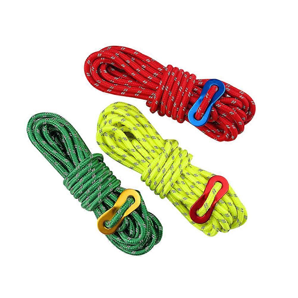 Reflective Wind Rope Camping Use Windproof Noose 3Pcs Assorted