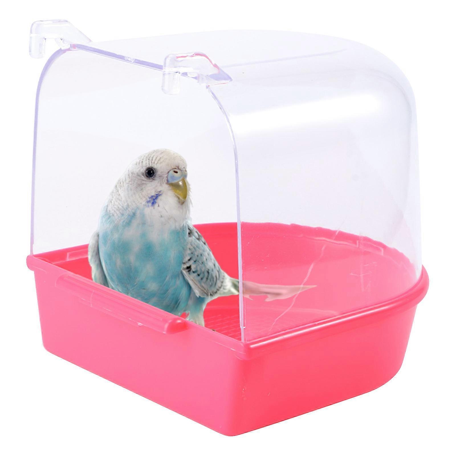 Bath Cage for Birds Covered 3Pcs Red Plastic Bird Bath for Canaries