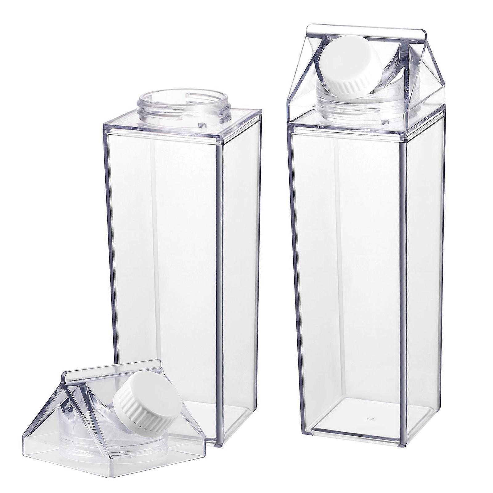 Leak-Proof Milk Container Clear Water Bottles for Home Use 2Pcs