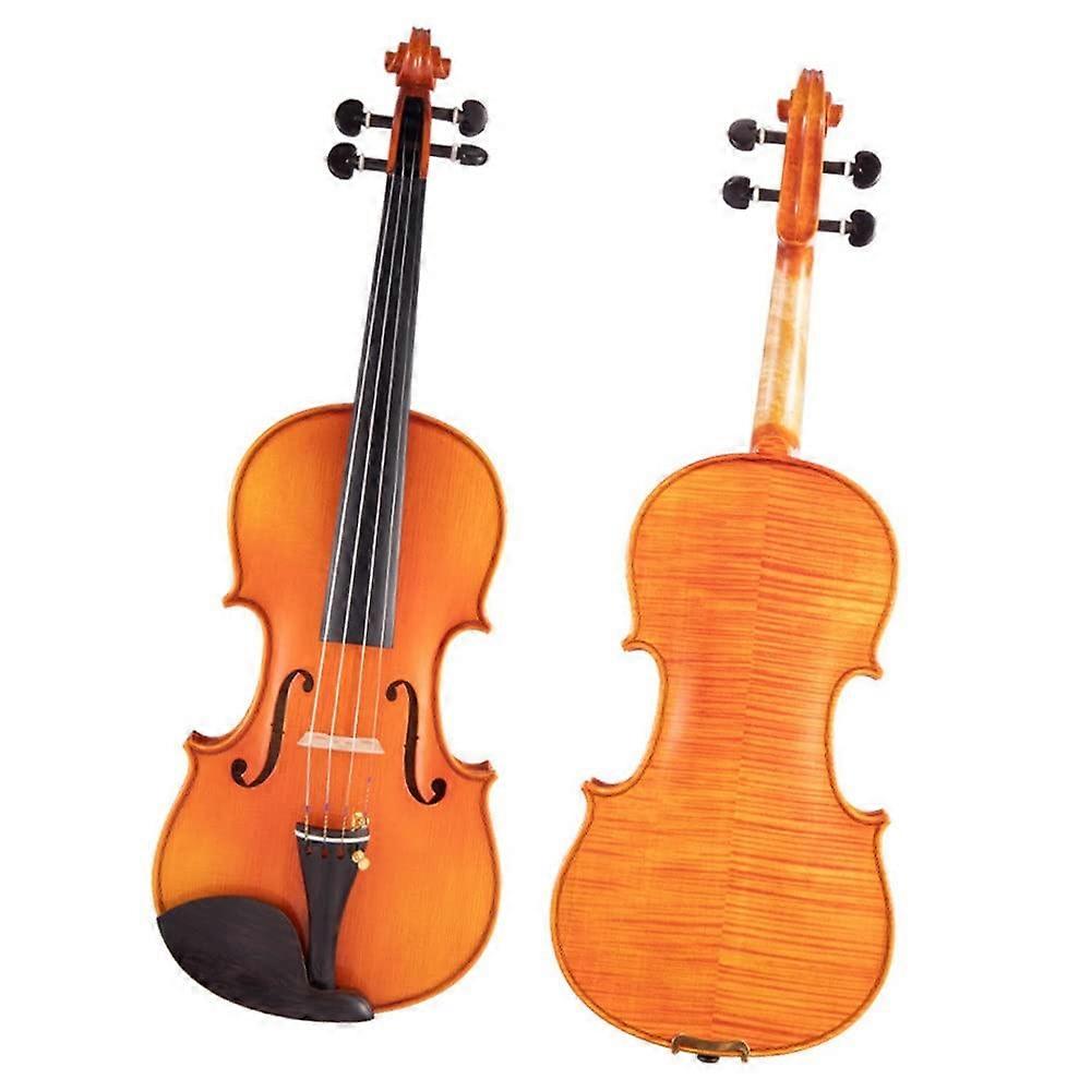 3/4 Student Violin Handmade Maple Tiger Pattern Bright Finish for Beginner School Orchestra