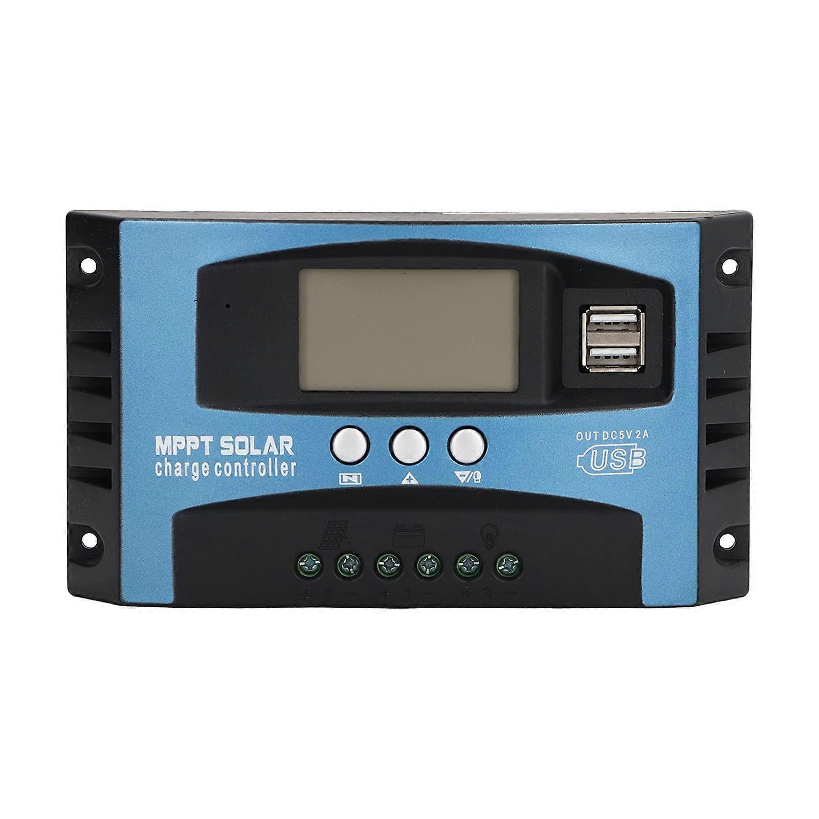 60A MPPT Solar Charge Controller 12V 24V Dual Voltage LCD Efficiency Multiple Protections