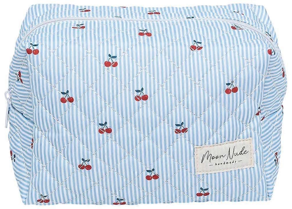 Moon Nude Cherry Large Makeup Bag - Blue/White/Red