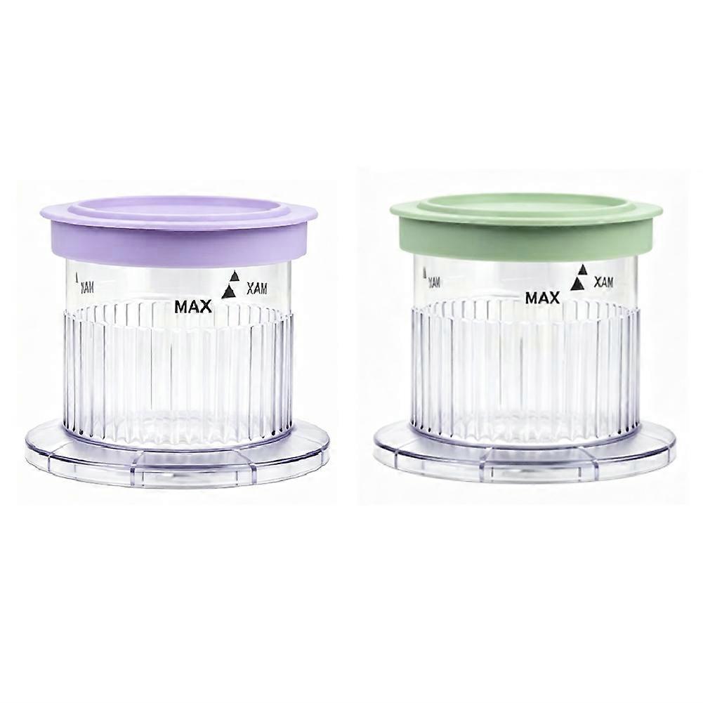 Lot de 2 gobelets à dessert avec couvercles pour sorbetière Cuisinart FastFreeze 5-en-1 (vert/violet)