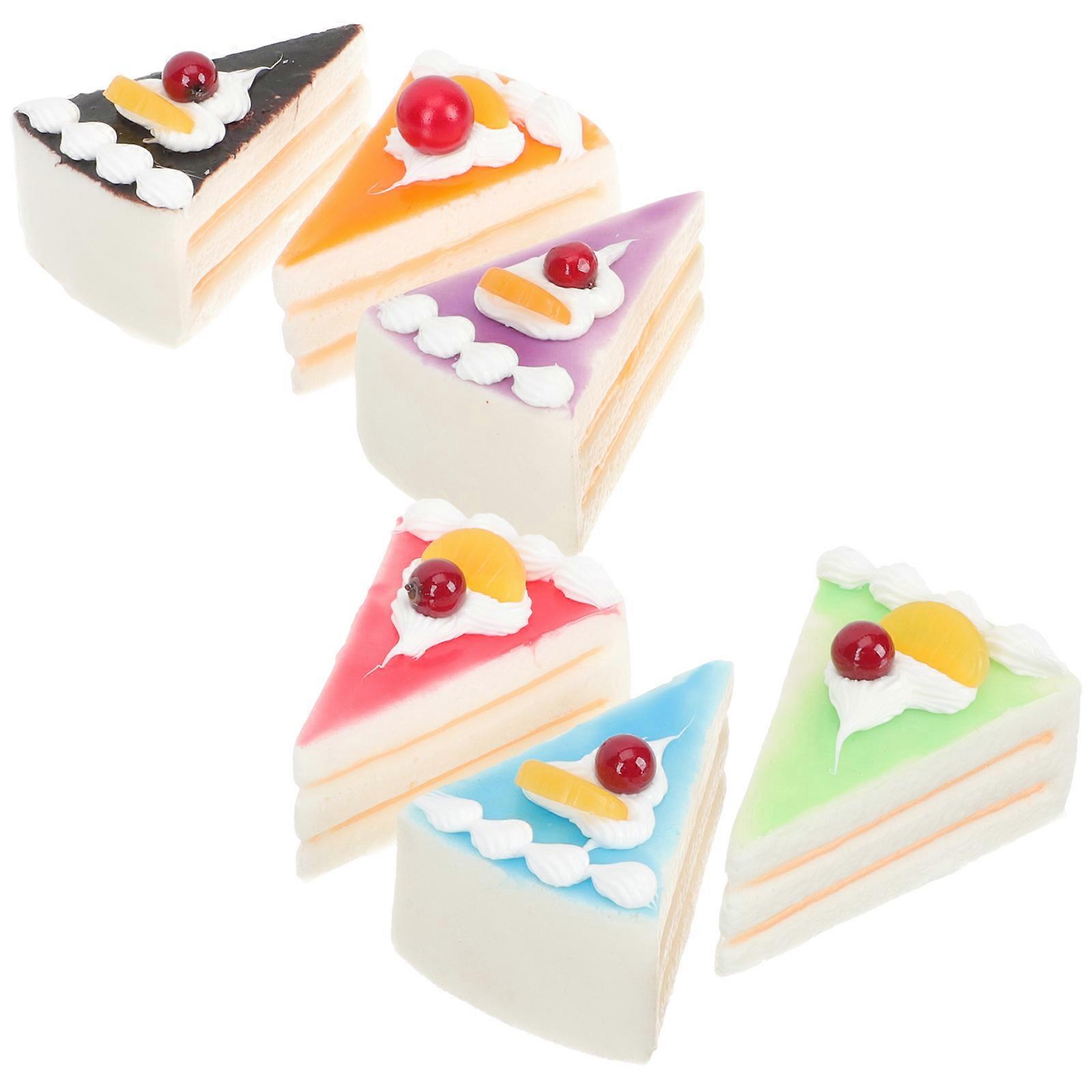 Artificial Cake Model Simulated Dessert 6Pcs for Decor Prop