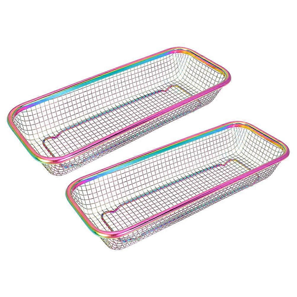 2Pcs Stainless Chopstick Holder for Storage Multi-Function Desktop Basket