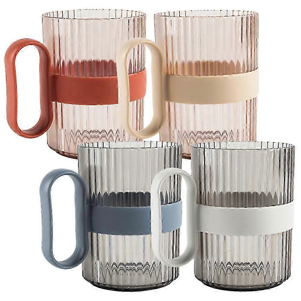Bathroom Toothbrush Cups Reusable Plastic Drinking Cups for Couples 4Pcs