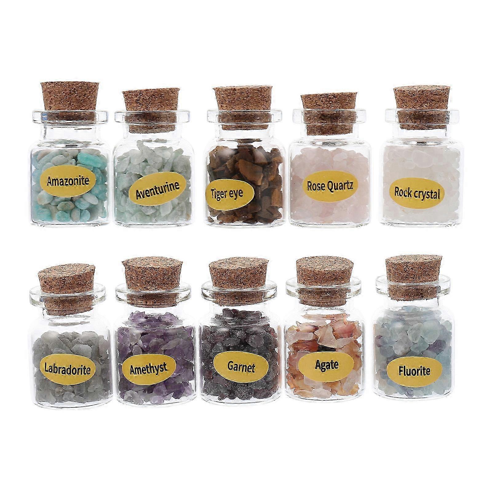 Stone Samples Crystal Mini Wishing Bottle compatible with DIY Use 3 Boxes Colorful