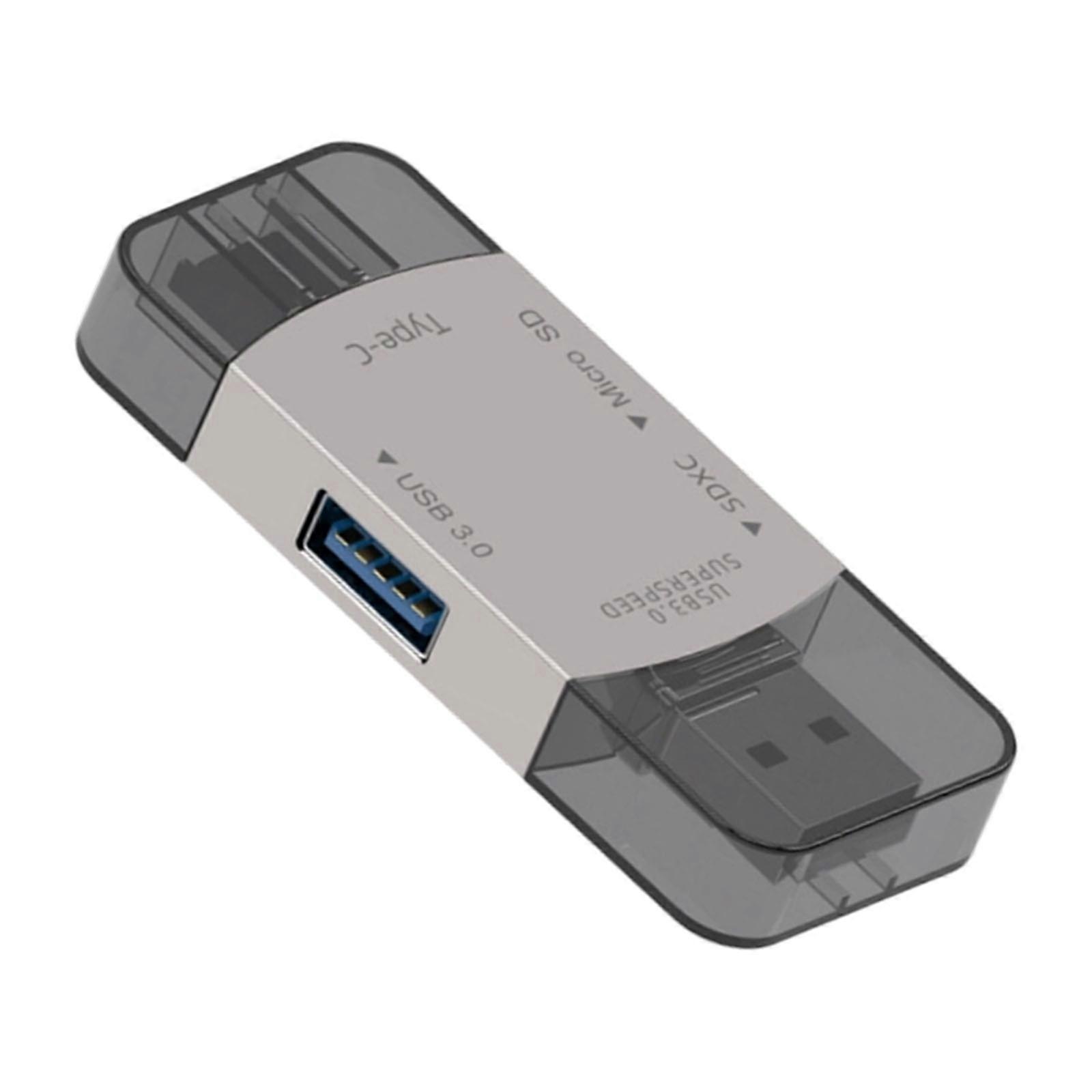 Portable Type C Card Reader For Storage Devices Linking Function Operates With Mobile Computer  Gold