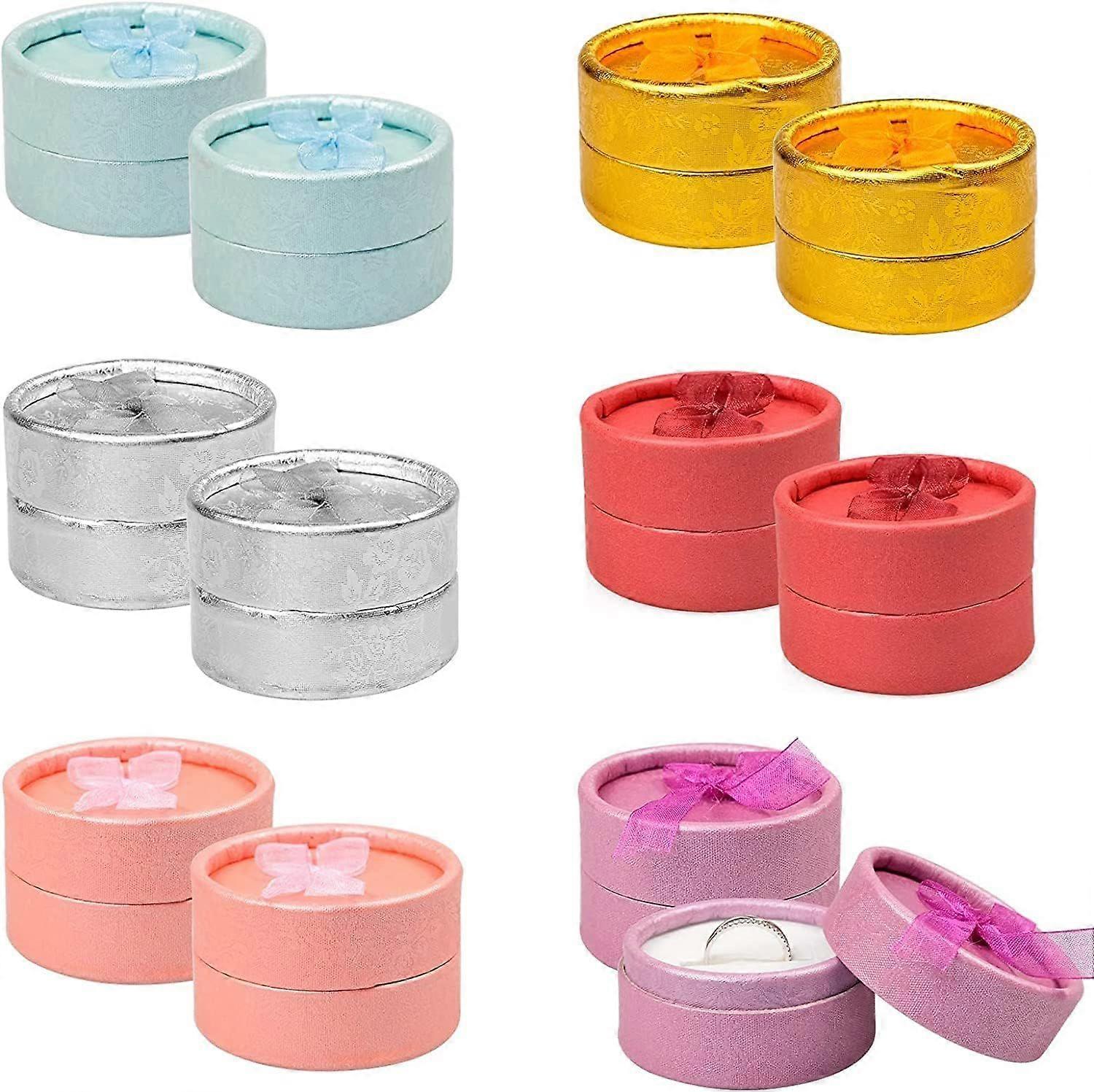 12 Bow Ring Gift Boxes - Cardboard Packaging for Rings