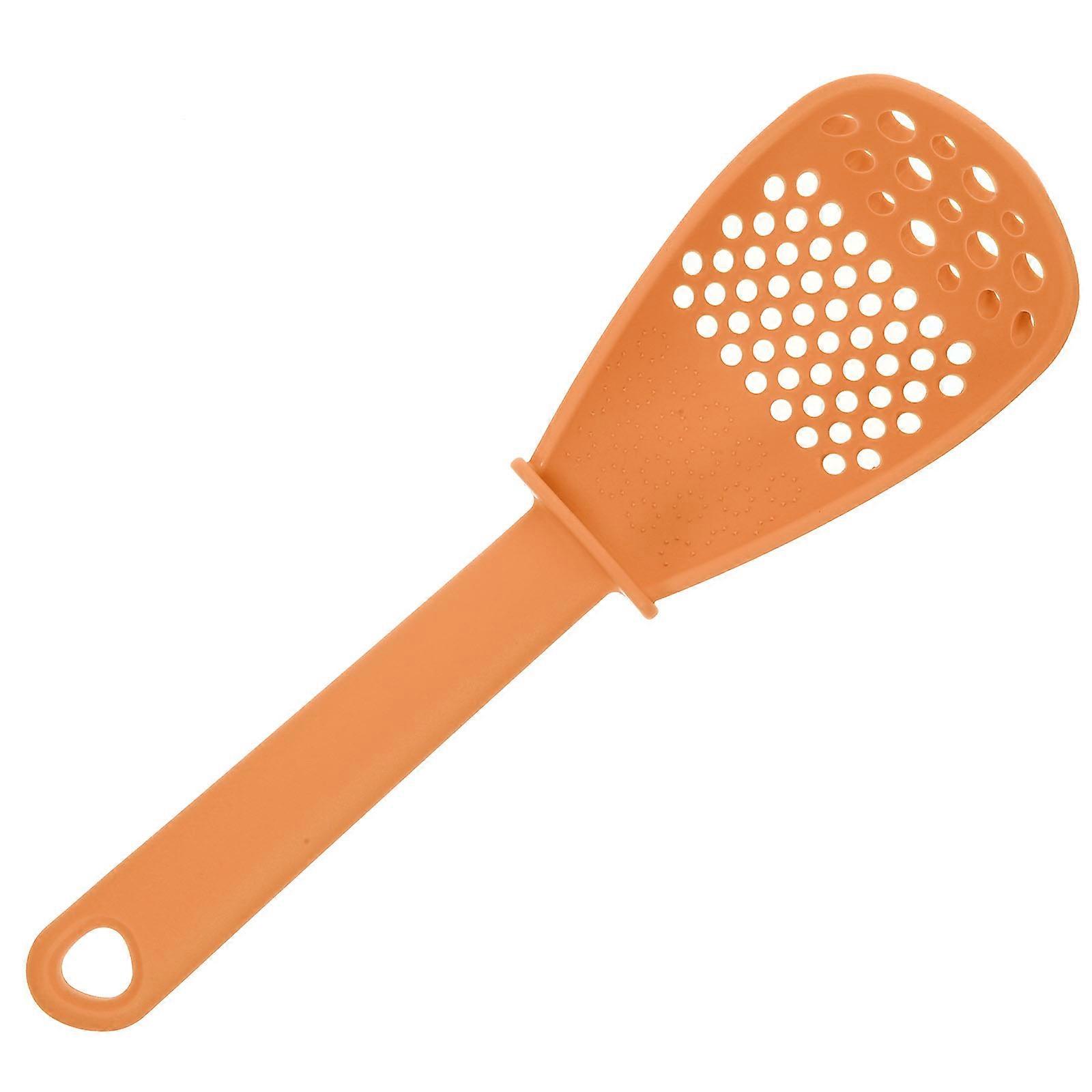 Plastic Grinder Colander Multi-function Cooking Grinding Spoon Skimmer Scoop Orange