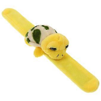 Yellow Stuffed Turtle Slap Bracelet Plush Animal Wristband