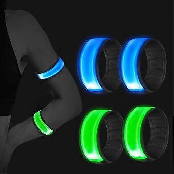 Reflective LED Armbands, Waterproof Adjustable, 3 Light Modes, Safety for Night Walking, Outdoor Sports, 4 Pack