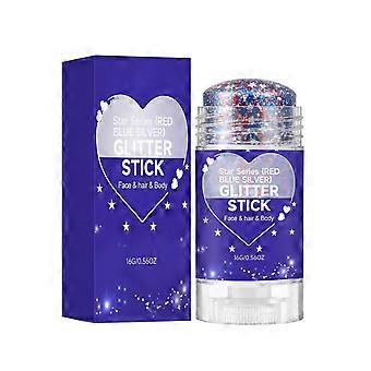 16g Red White Blue Glitter Gel Stick, Patriotic 4th of July Face & Body Sequin Makeup for Independence Day Celebrations